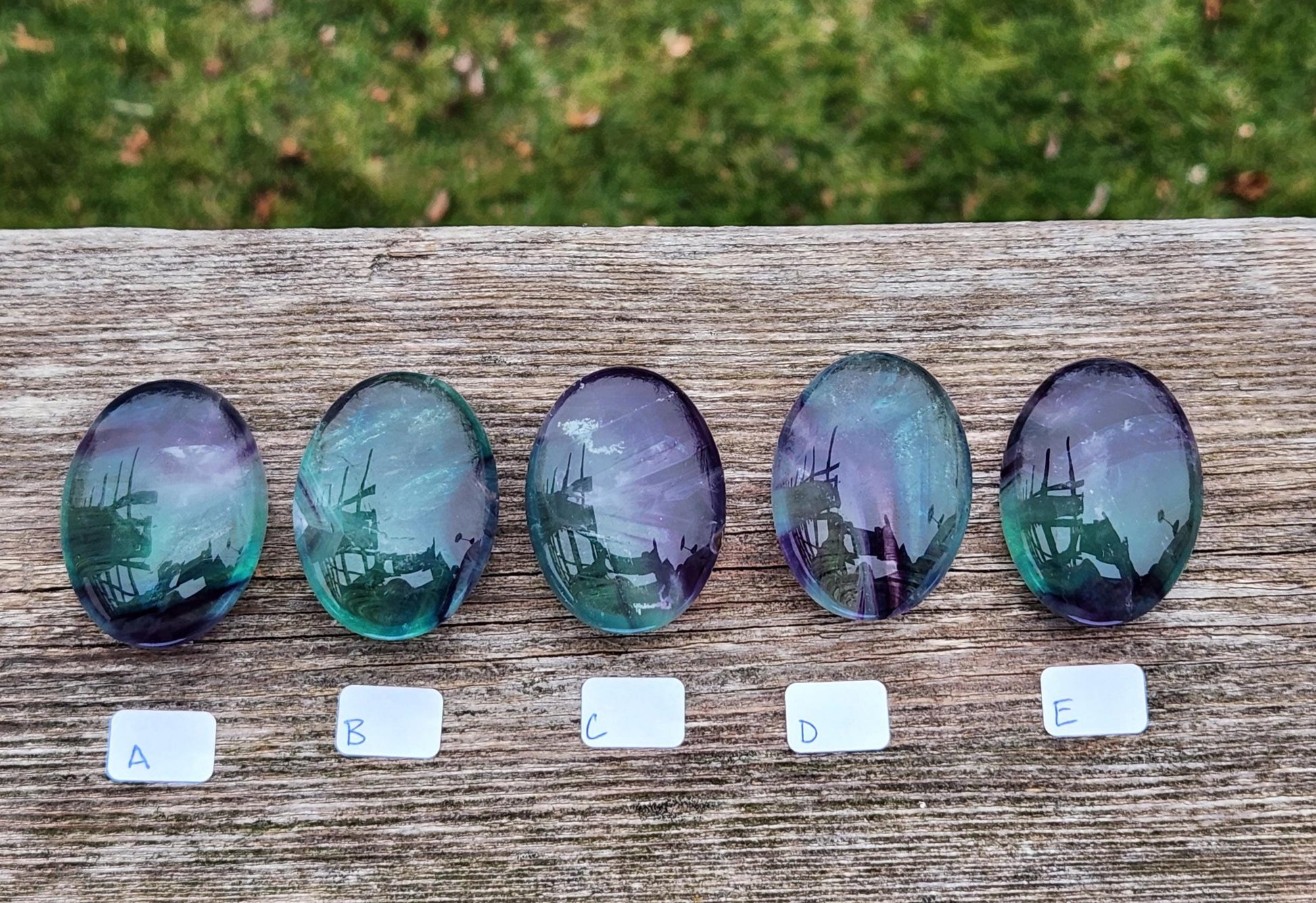 AAA Green & Purple Fluorite Crystal Palm, One