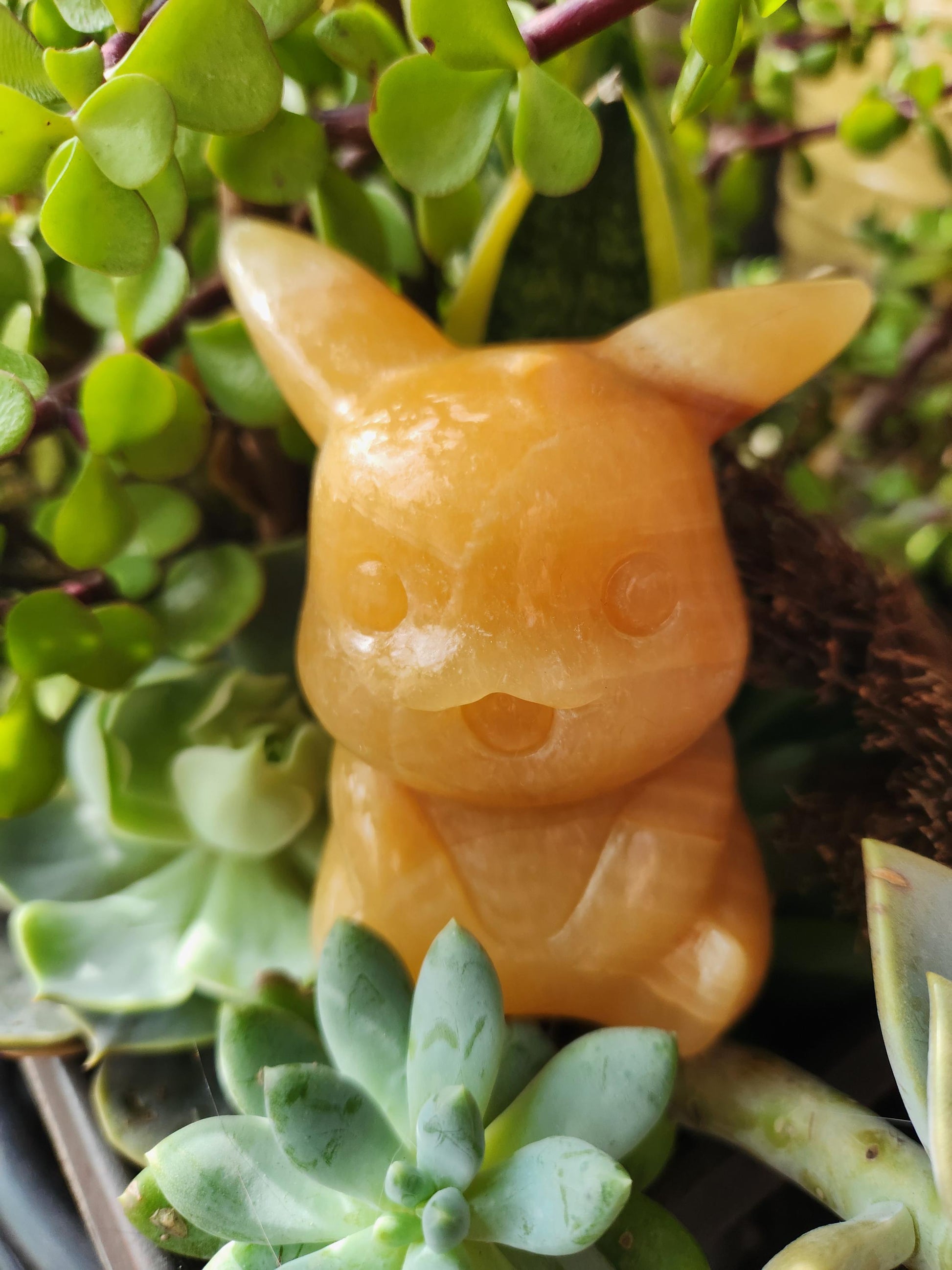 Super Cute BIG Yellow Calcite Pikachu Natural Stone Crystal Pokemon