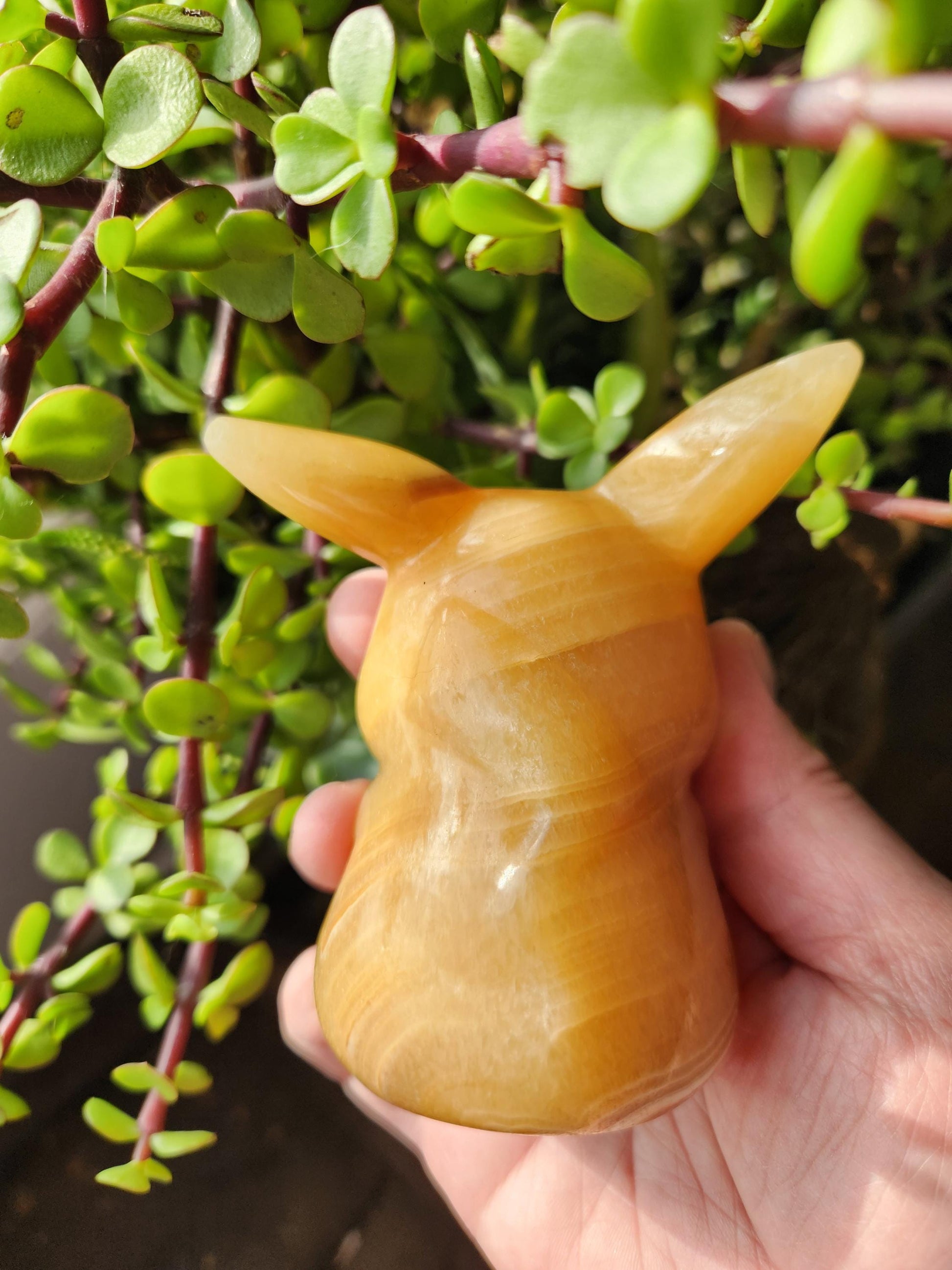 Super Cute BIG Yellow Calcite Pikachu Natural Stone Crystal Pokemon