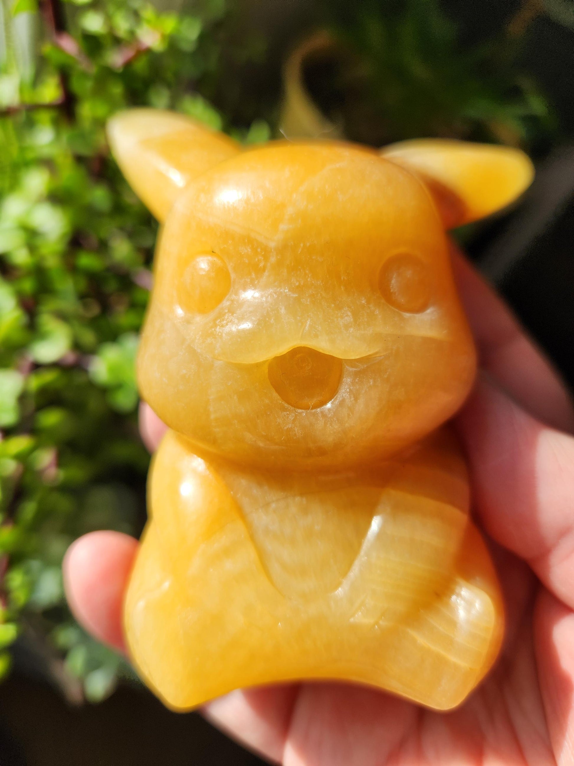 Super Cute BIG Yellow Calcite Pikachu Natural Stone Crystal Pokemon