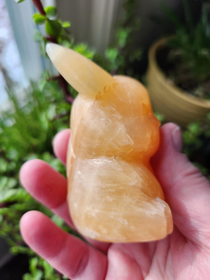 Super Medium Yellow Calcite Pikachu Natural Stone Crystal Pokemon