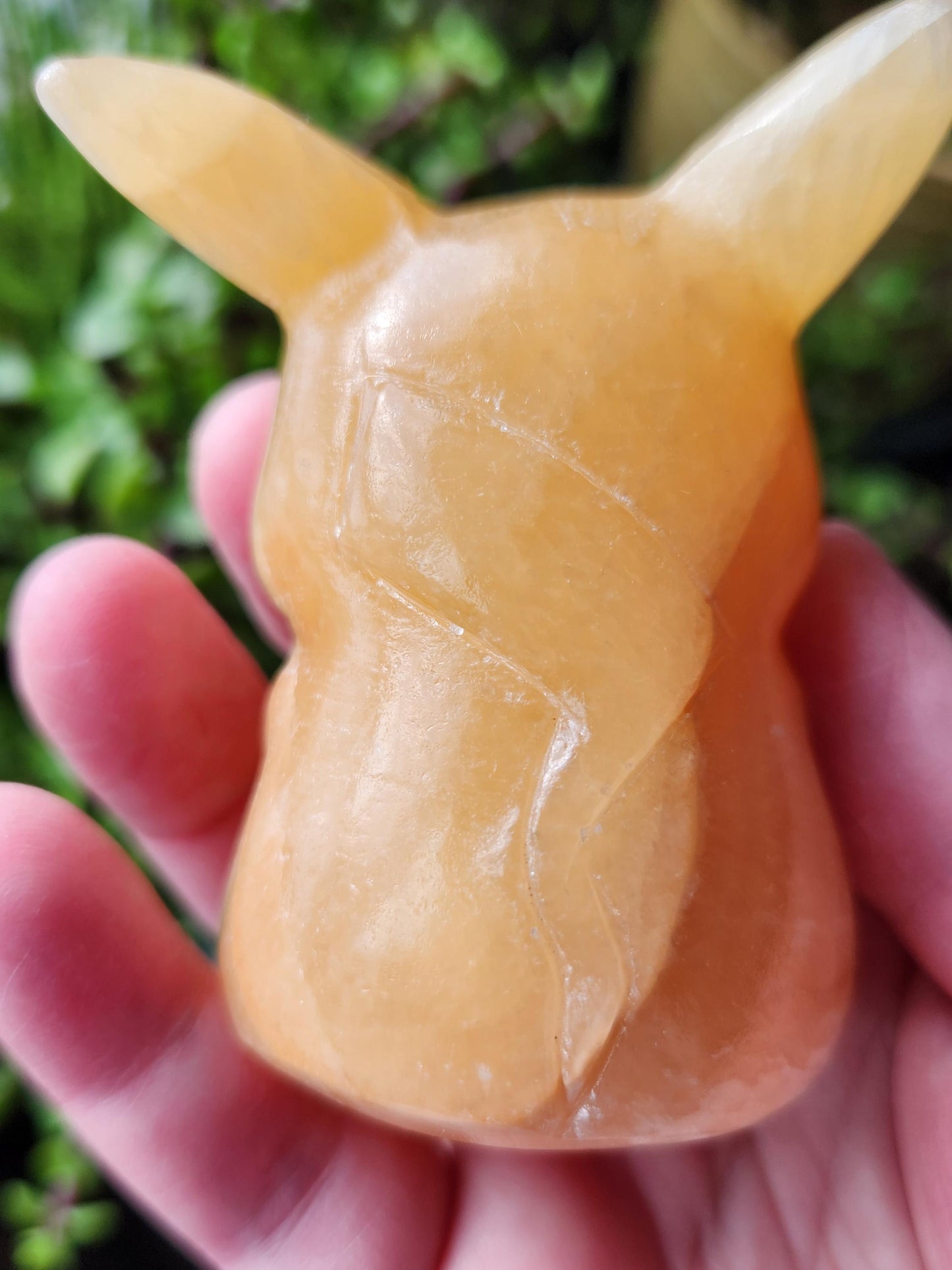 Super Medium Yellow Calcite Pikachu Natural Stone Crystal Pokemon