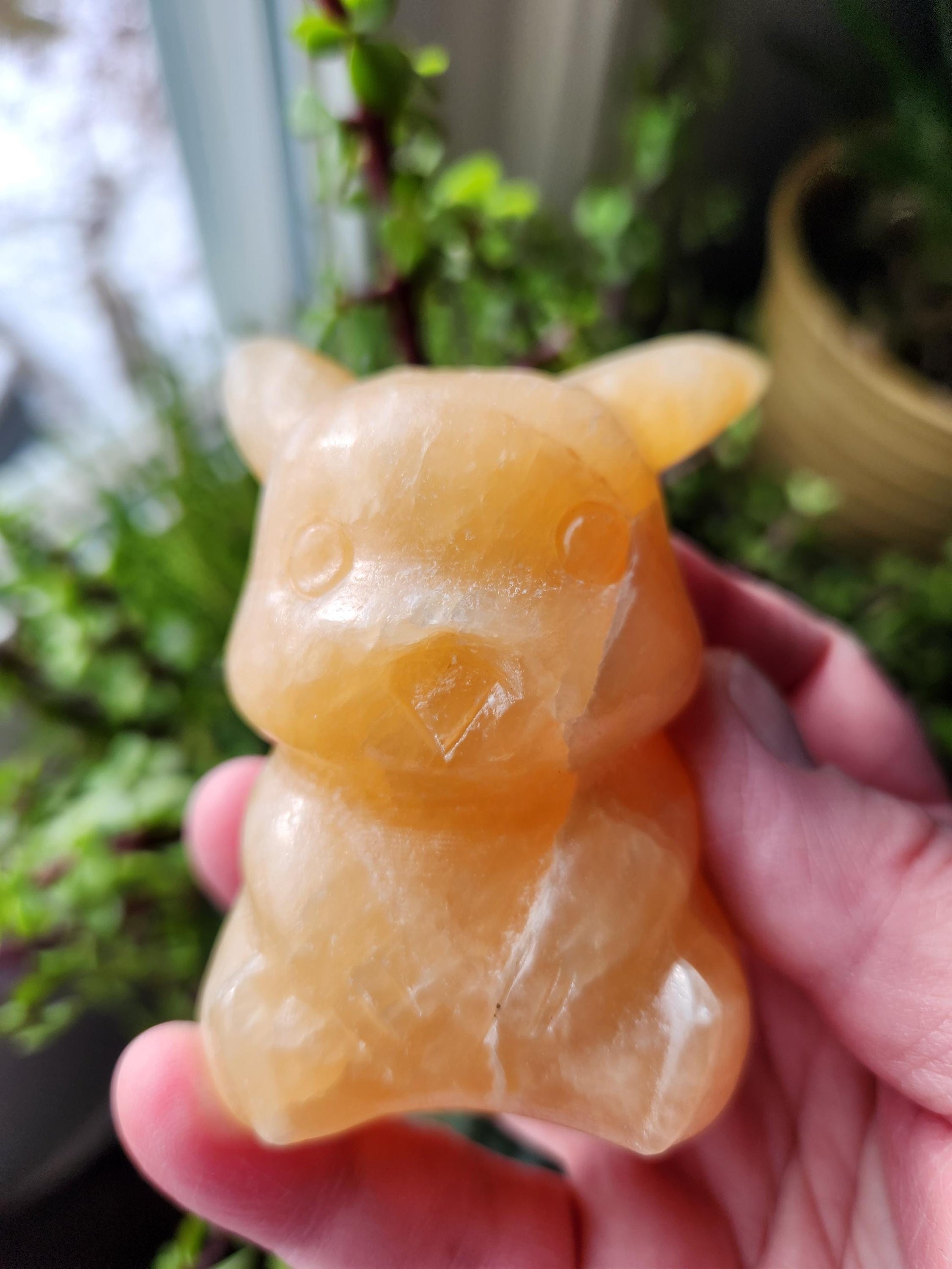 Super Medium Yellow Calcite Pikachu Natural Stone Crystal Pokemon