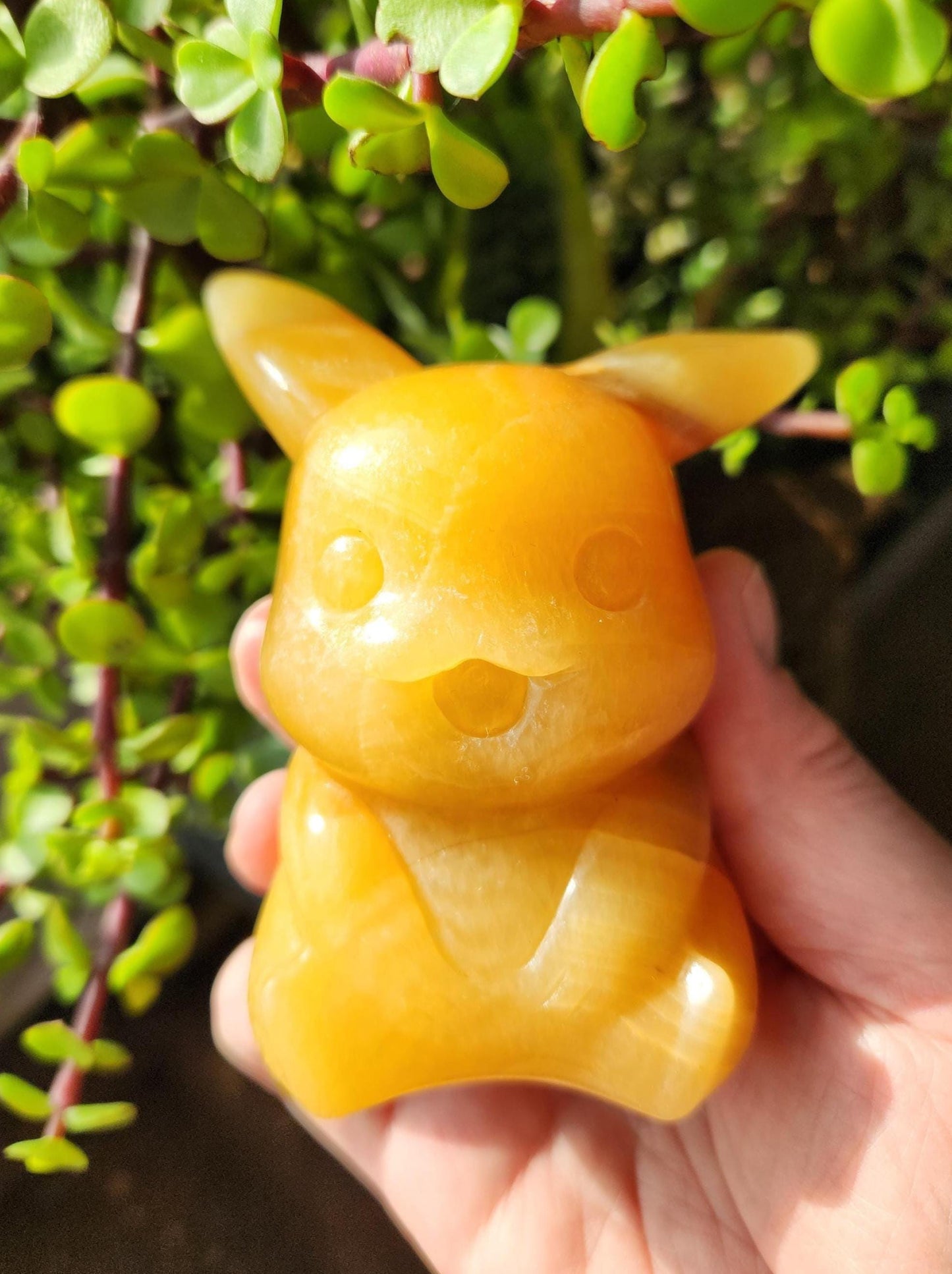 Super Cute BIG Yellow Calcite Pikachu Natural Stone Crystal Pokemon