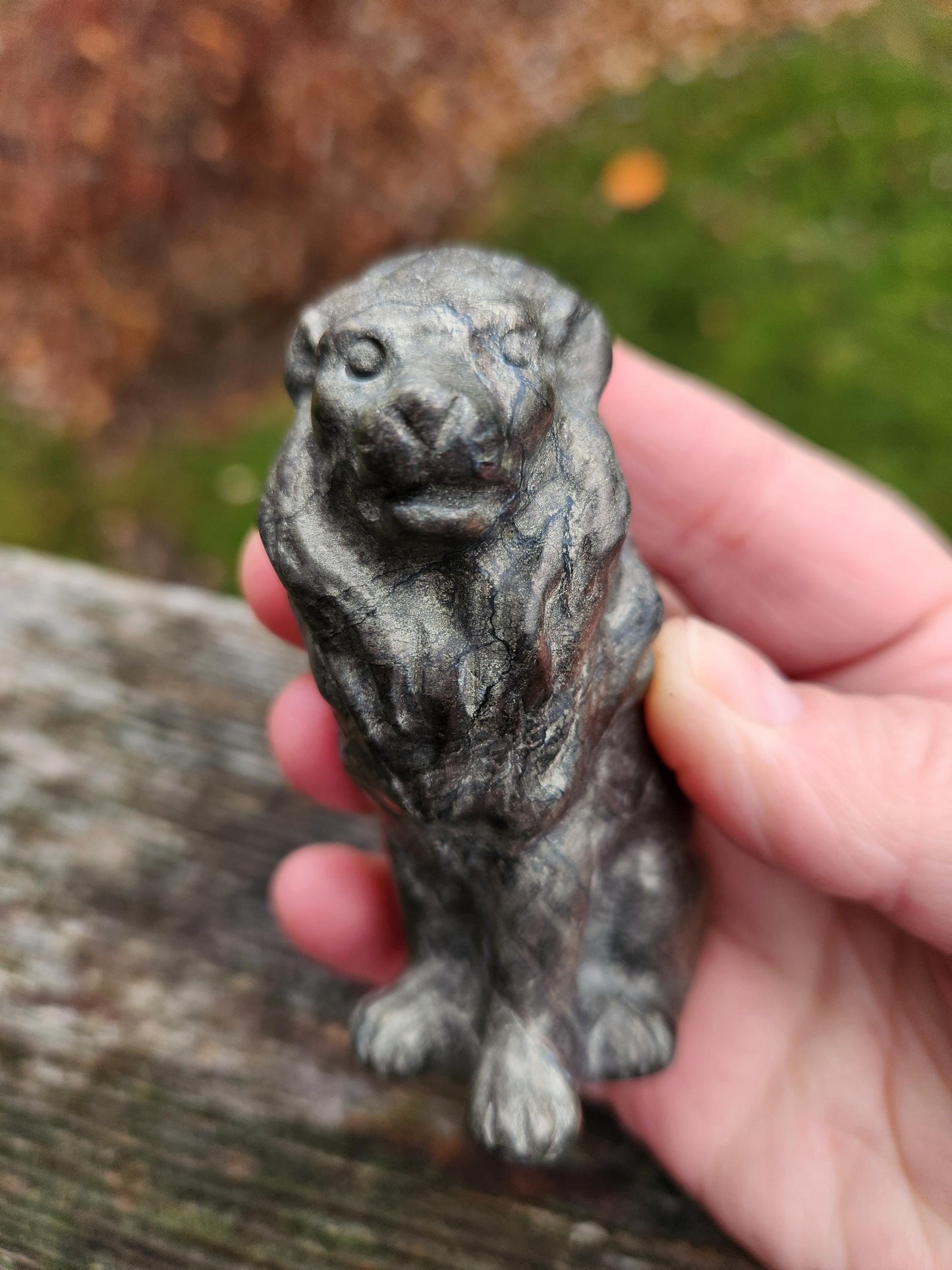 Regal Pyrite Lion Crystal Statue, Leo