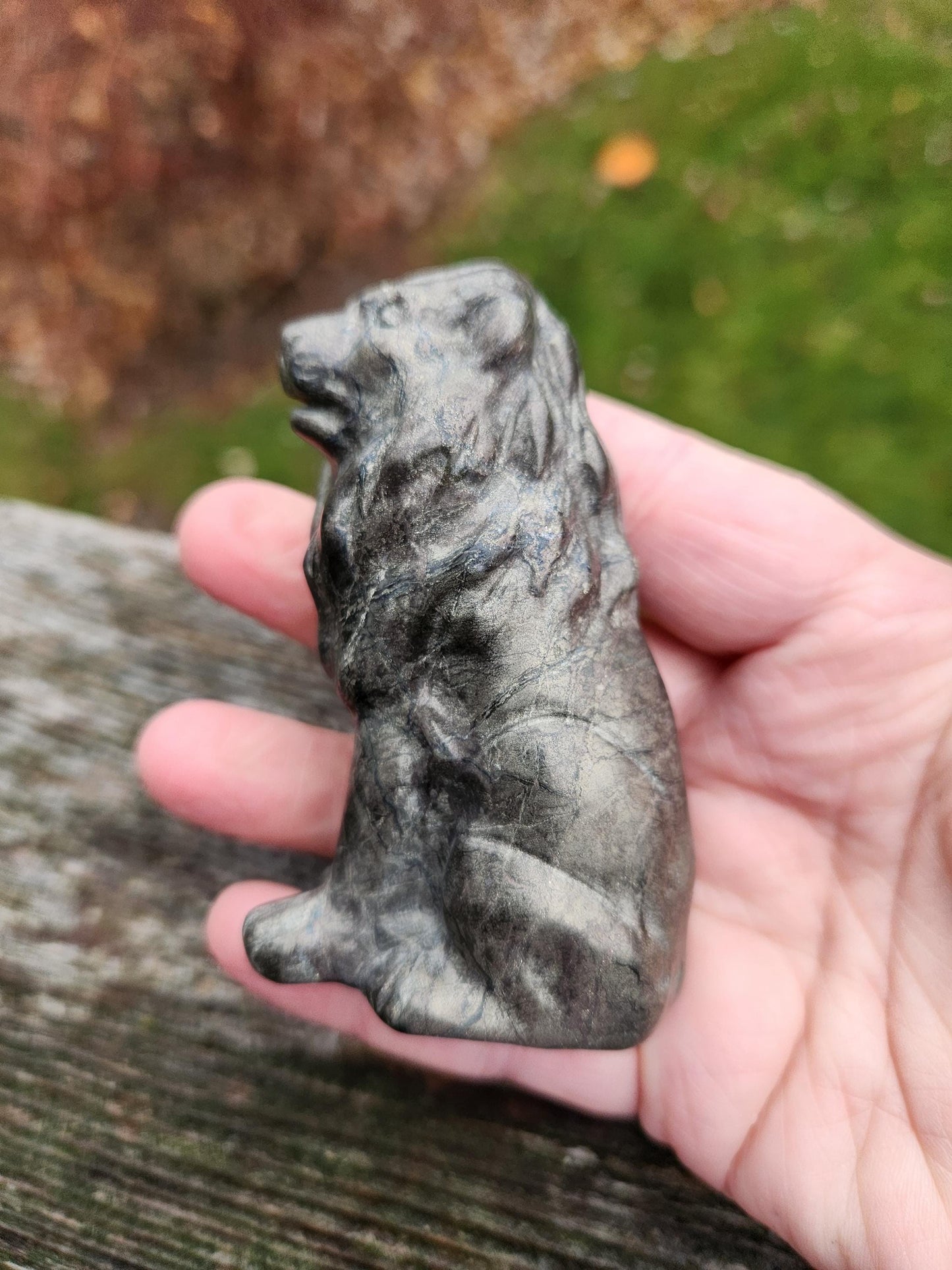 Regal Pyrite Lion Crystal Statue, Leo