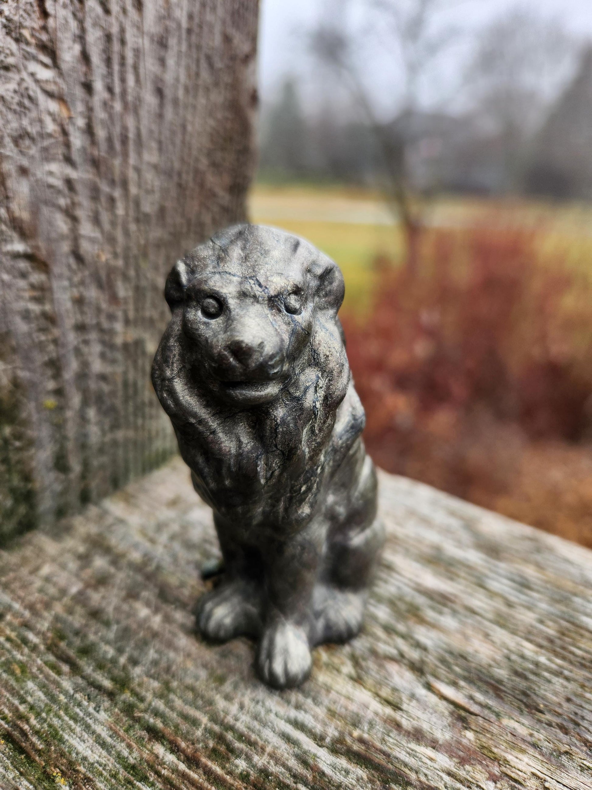Regal Pyrite Lion Crystal Statue, Leo