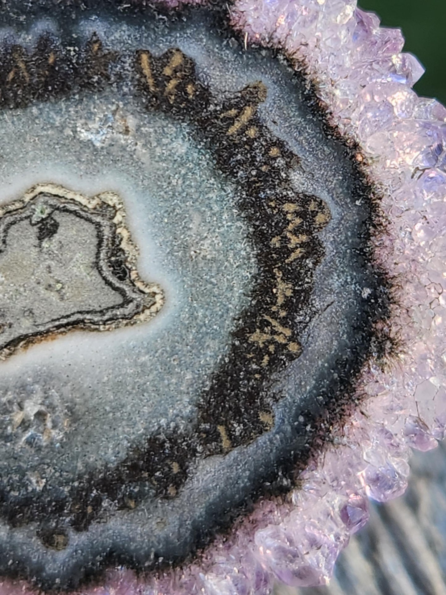 AAA Purple Amethyst Slice Crystal Specimen with Beautiful Points and stand