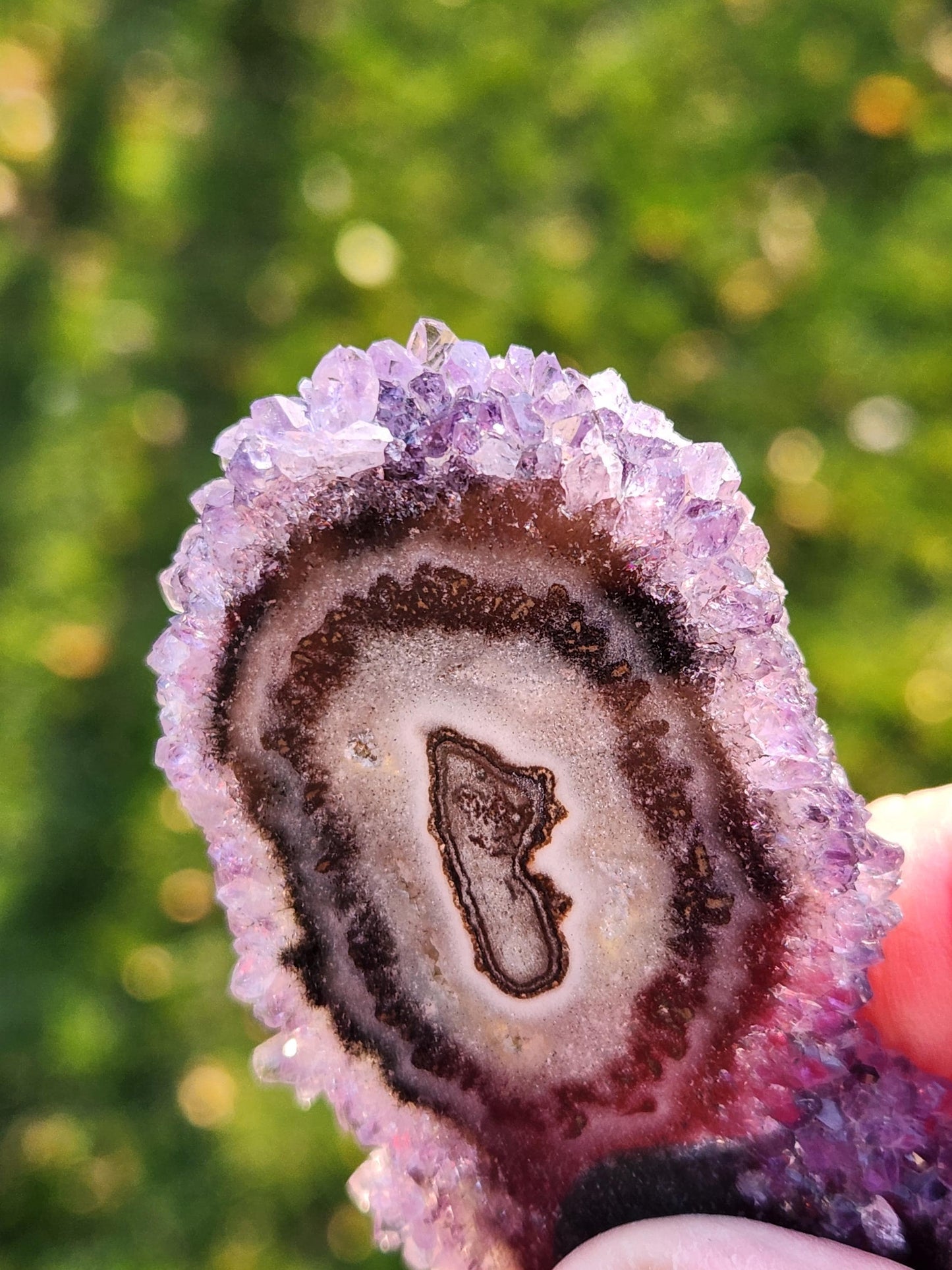 AAA Purple Amethyst Slice Crystal Specimen with Beautiful Points and stand