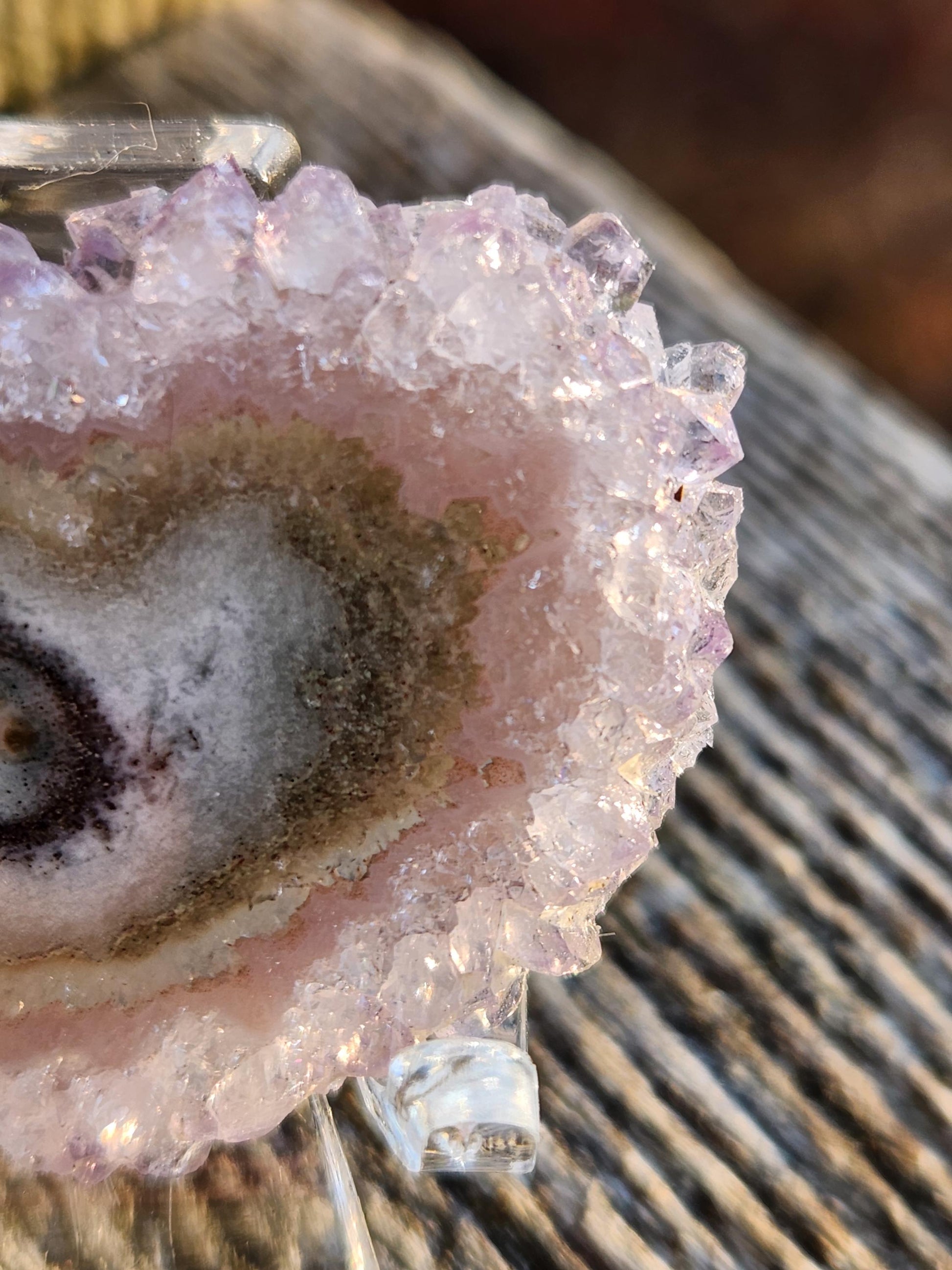 AAA Light Purple Amethyst Slice Crystal Specimen with Beautiful Points and stand