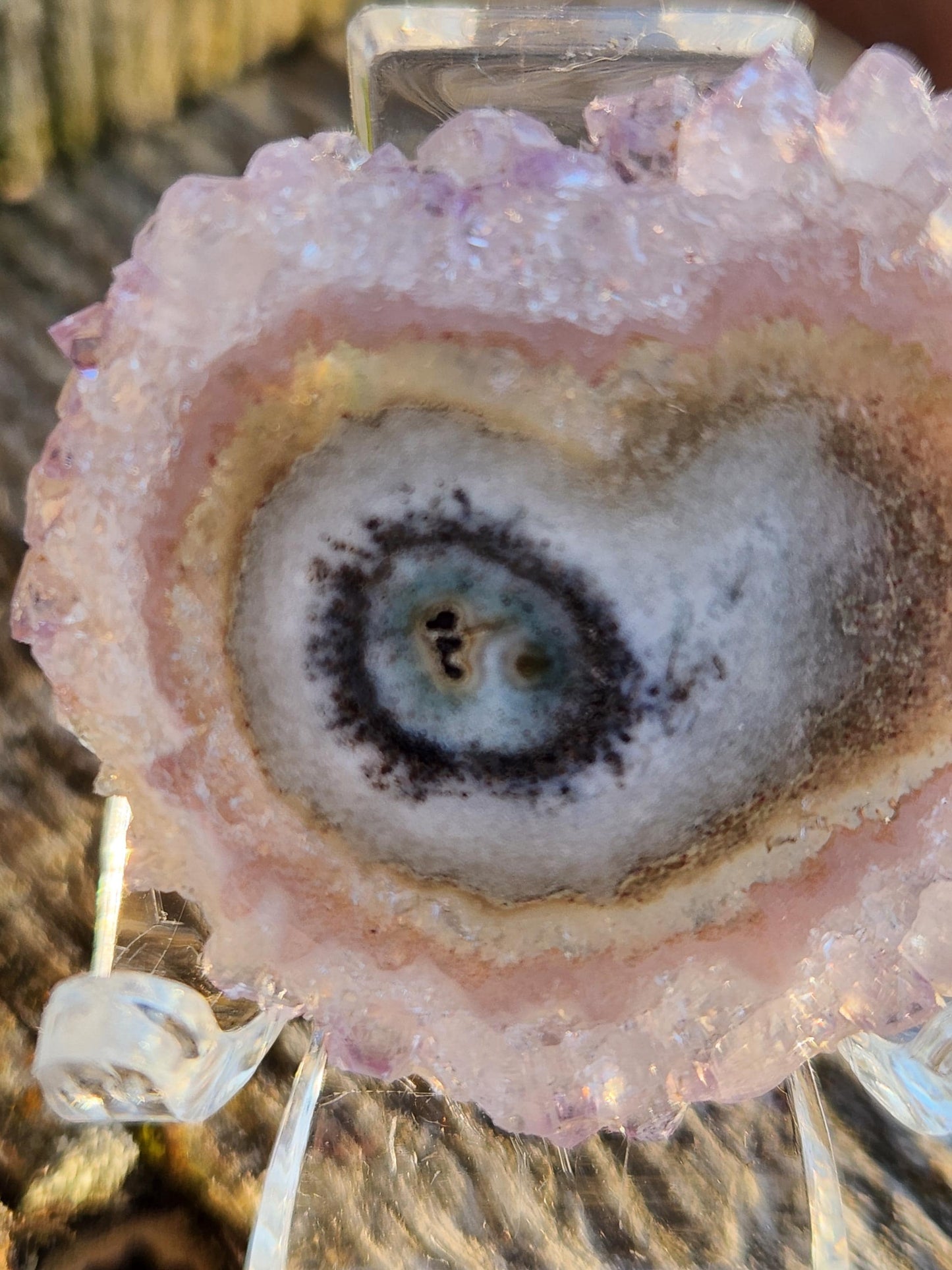 AAA Light Purple Amethyst Slice Crystal Specimen with Beautiful Points and stand