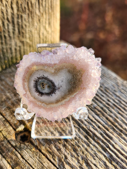 AAA Light Purple Amethyst Slice Crystal Specimen with Beautiful Points and stand