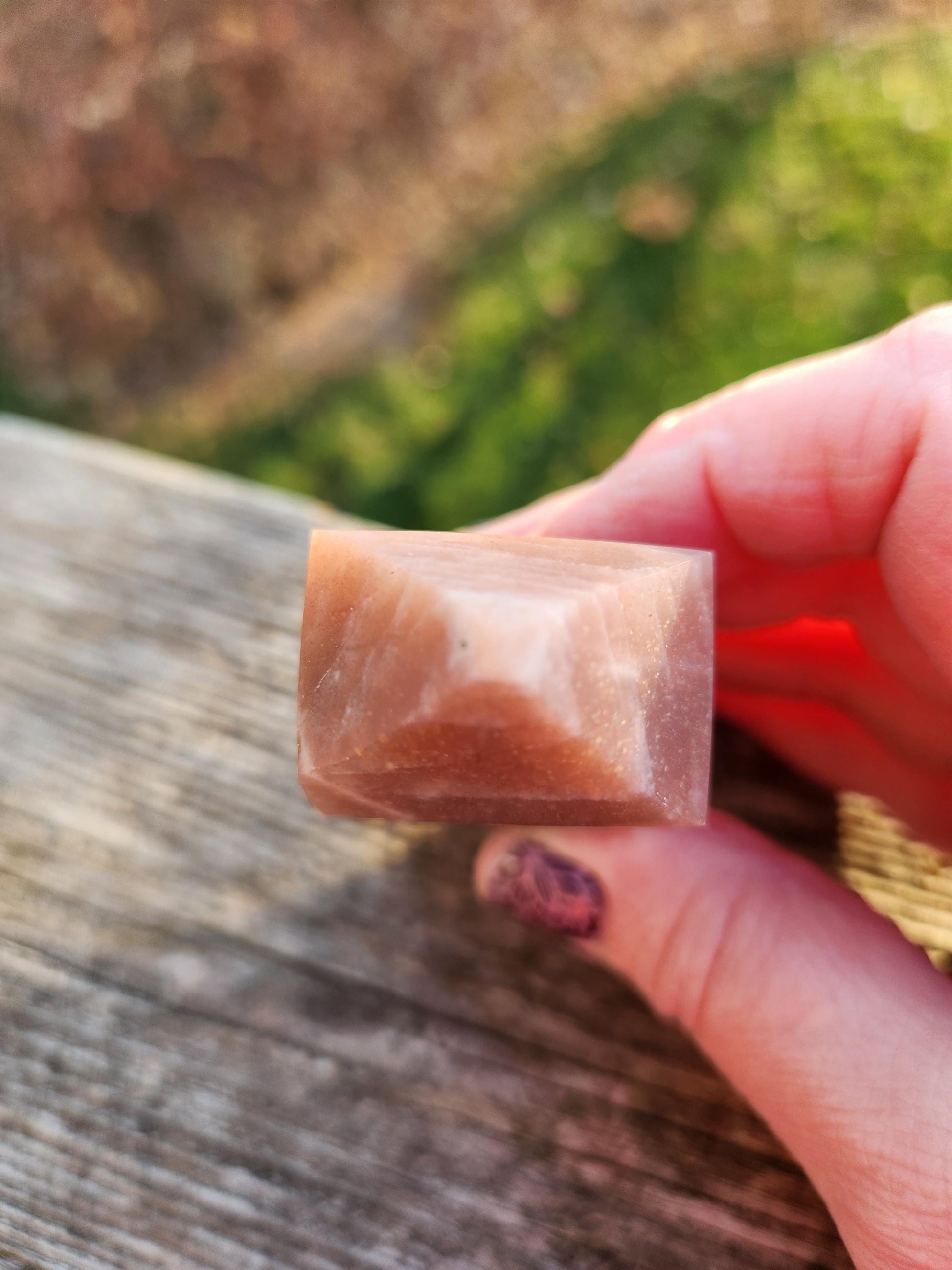 Rare Peach Moonstone with Feldspar Crystal Mini Tower, 4 point