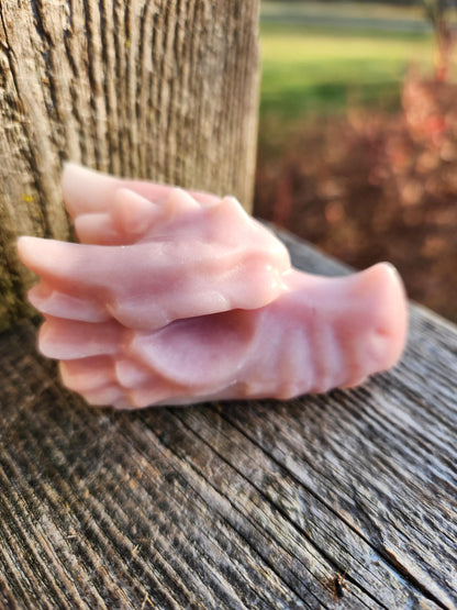Pink Opal Carved Dragon Head, DnD