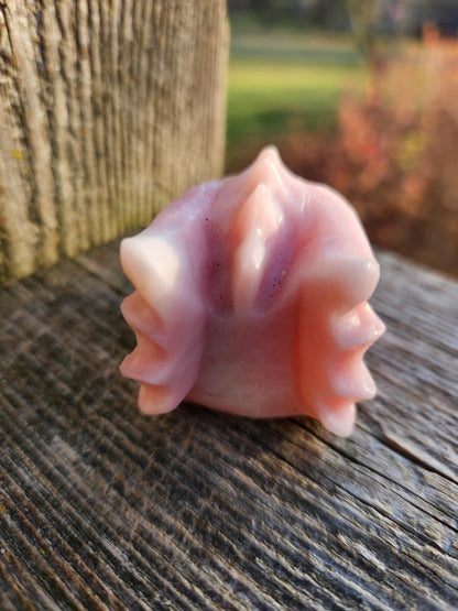 Pink Opal Carved Dragon Head, DnD