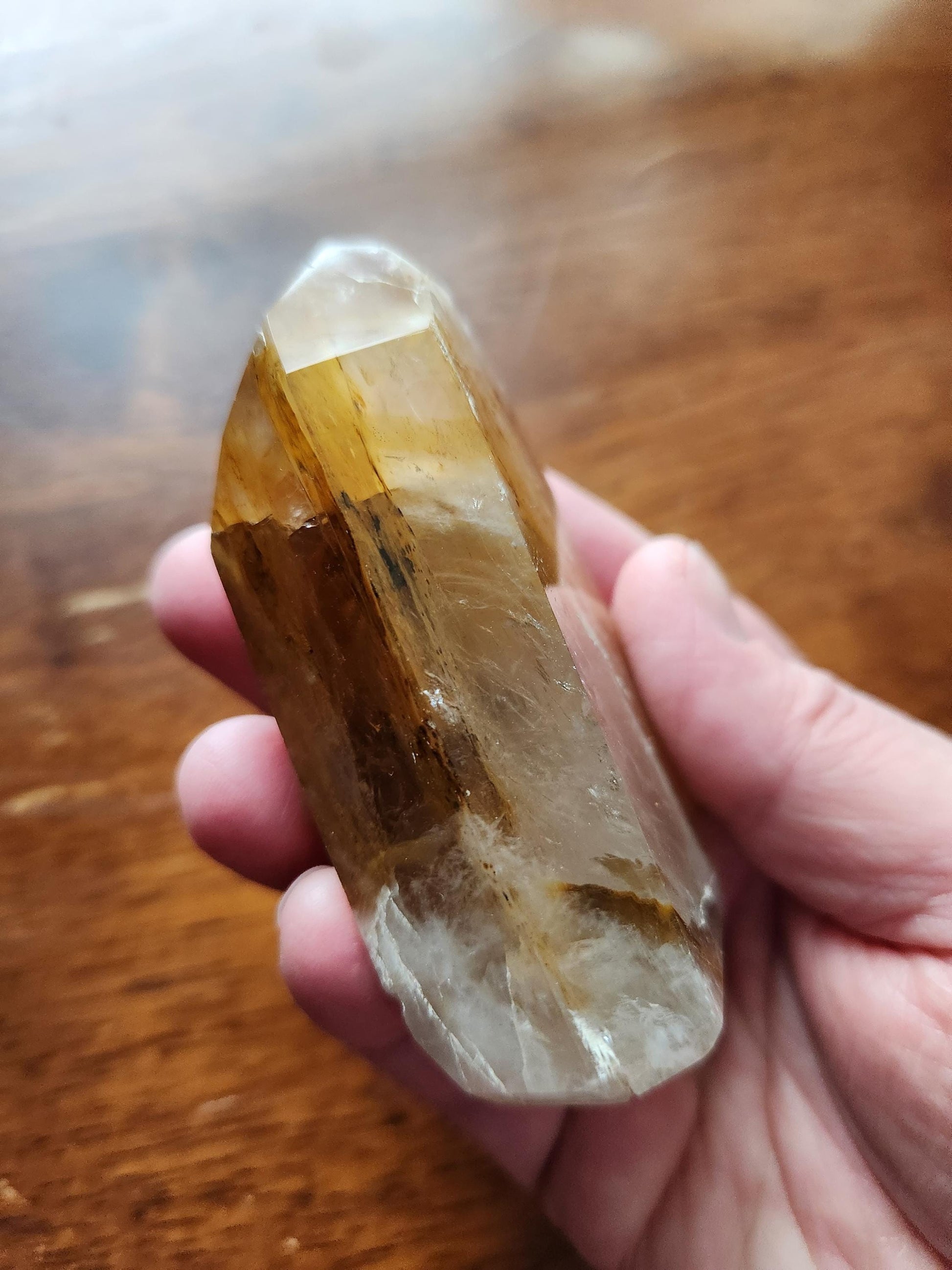AAA Golden Healer Crystal Tower Point - Brazil Origin, Dendrite