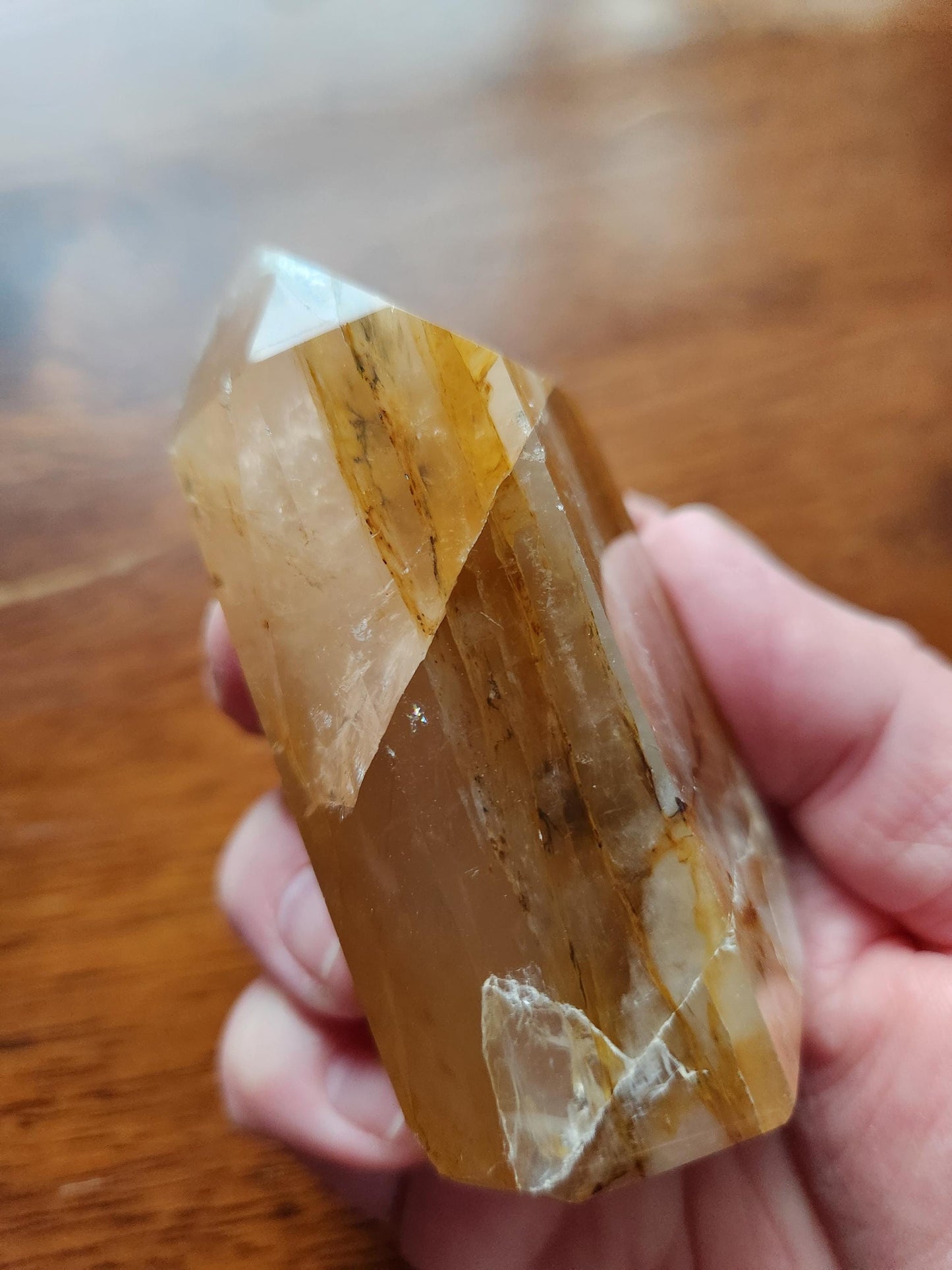 AAA Golden Healer Crystal Tower Point - Brazil Origin, Dendrite