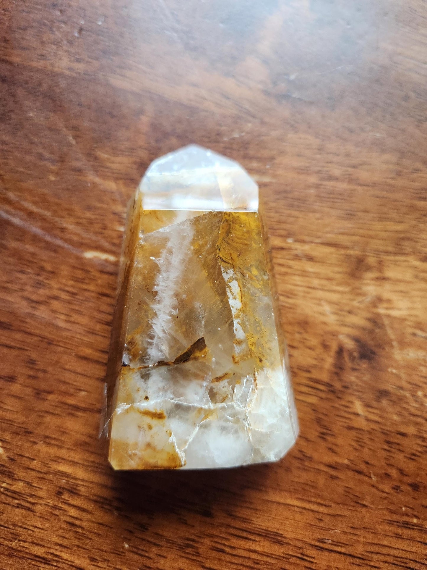 AAA Golden Healer Crystal Tower Point - Brazil Origin, Dendrite