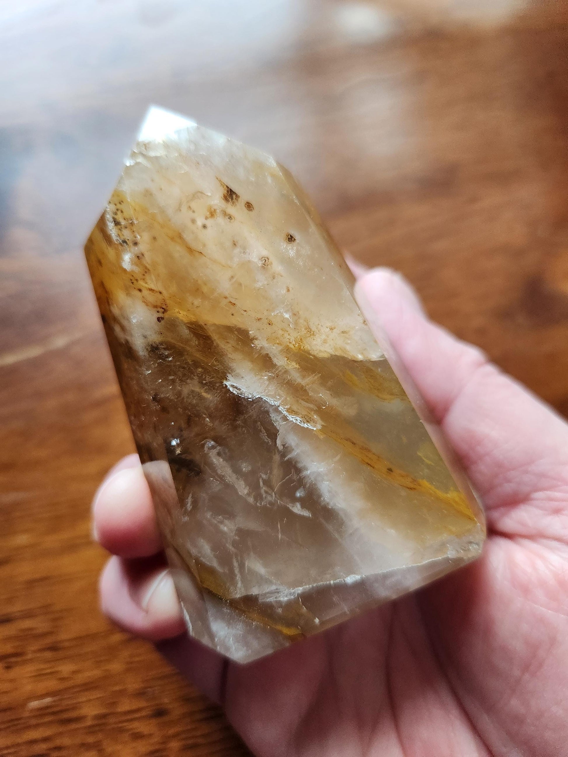 AAA Golden Healer Crystal Tower Point - Brazil Origin, Dendrite