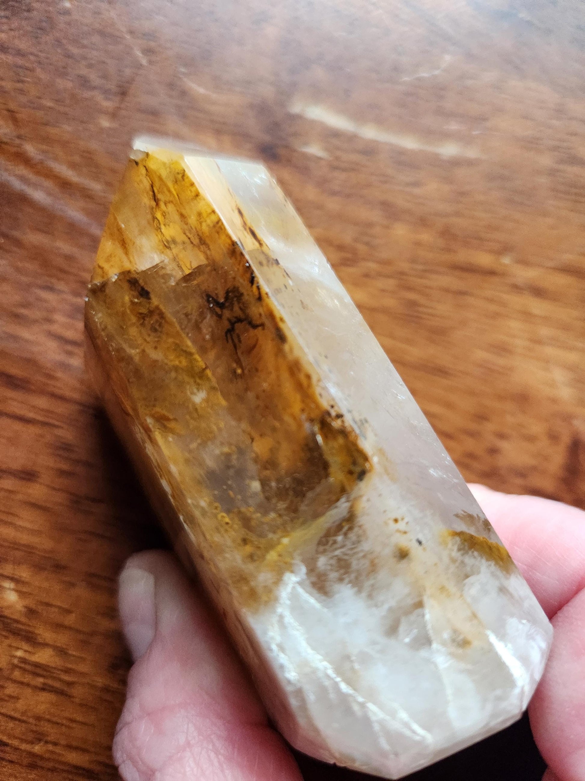 AAA Golden Healer Crystal Tower Point - Brazil Origin, Dendrite