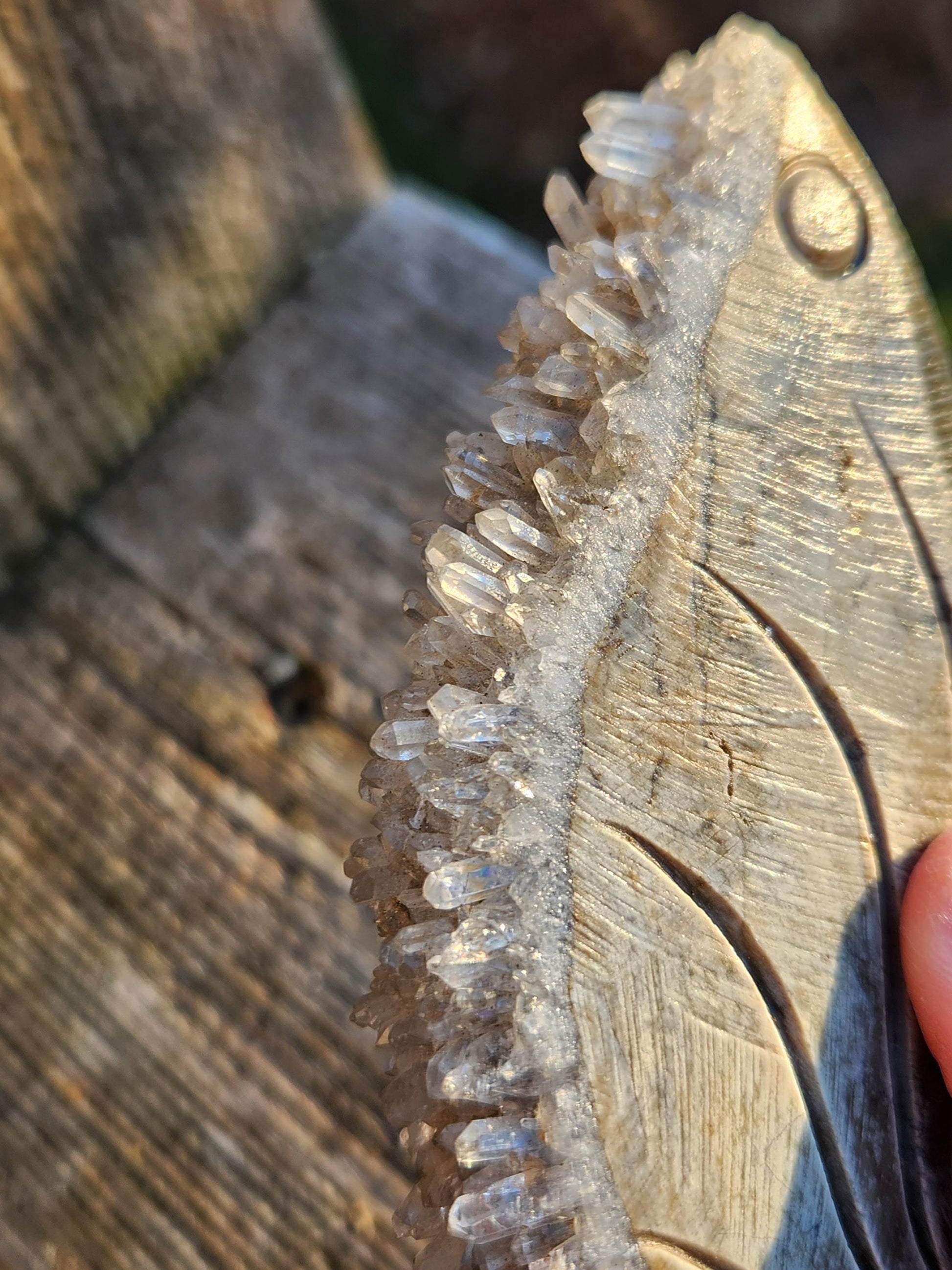 Super Unique Clear Quartz Points 0n Matrix Angel Or Fairy Carving Natural Stone Crystal