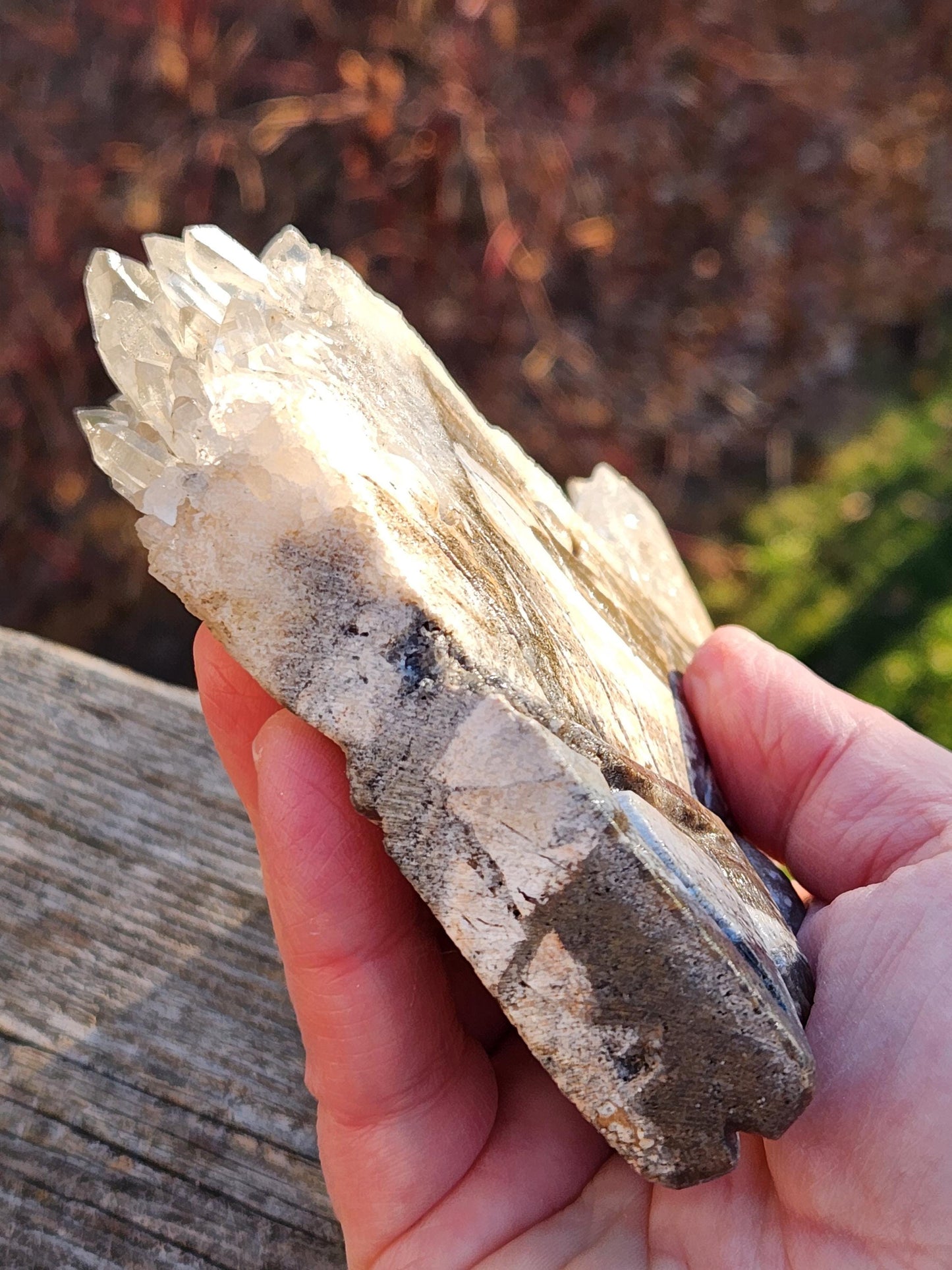 Super Unique Clear Quartz Points 0n Matrix Angel Or Fairy Carving Natural Stone Crystal