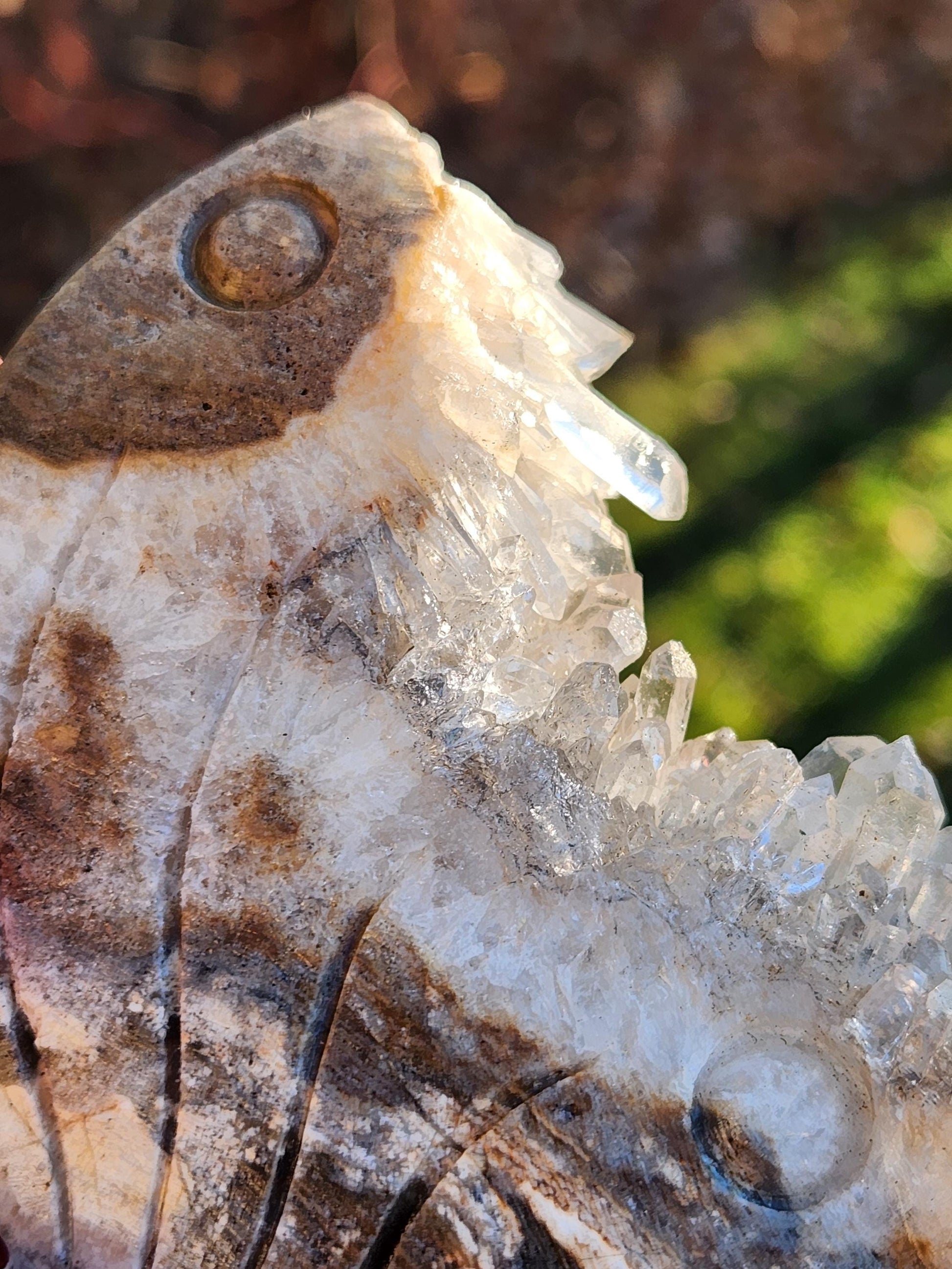 Super Unique Clear Quartz Points 0n Matrix Angel Or Fairy Carving Natural Stone Crystal