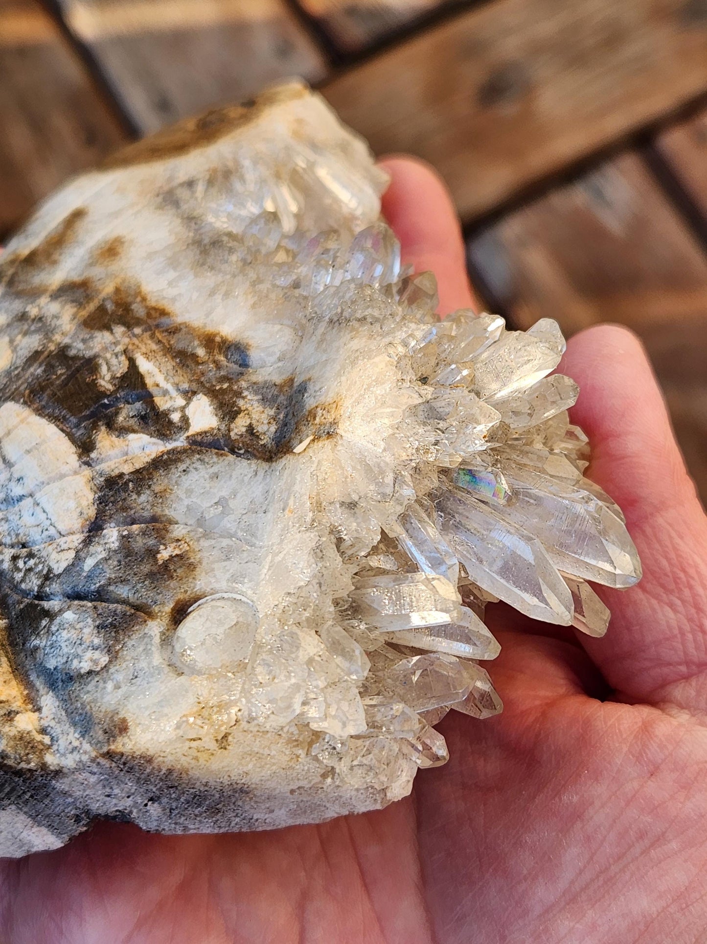 Super Unique Clear Quartz Points 0n Matrix Angel Or Fairy Carving Natural Stone Crystal