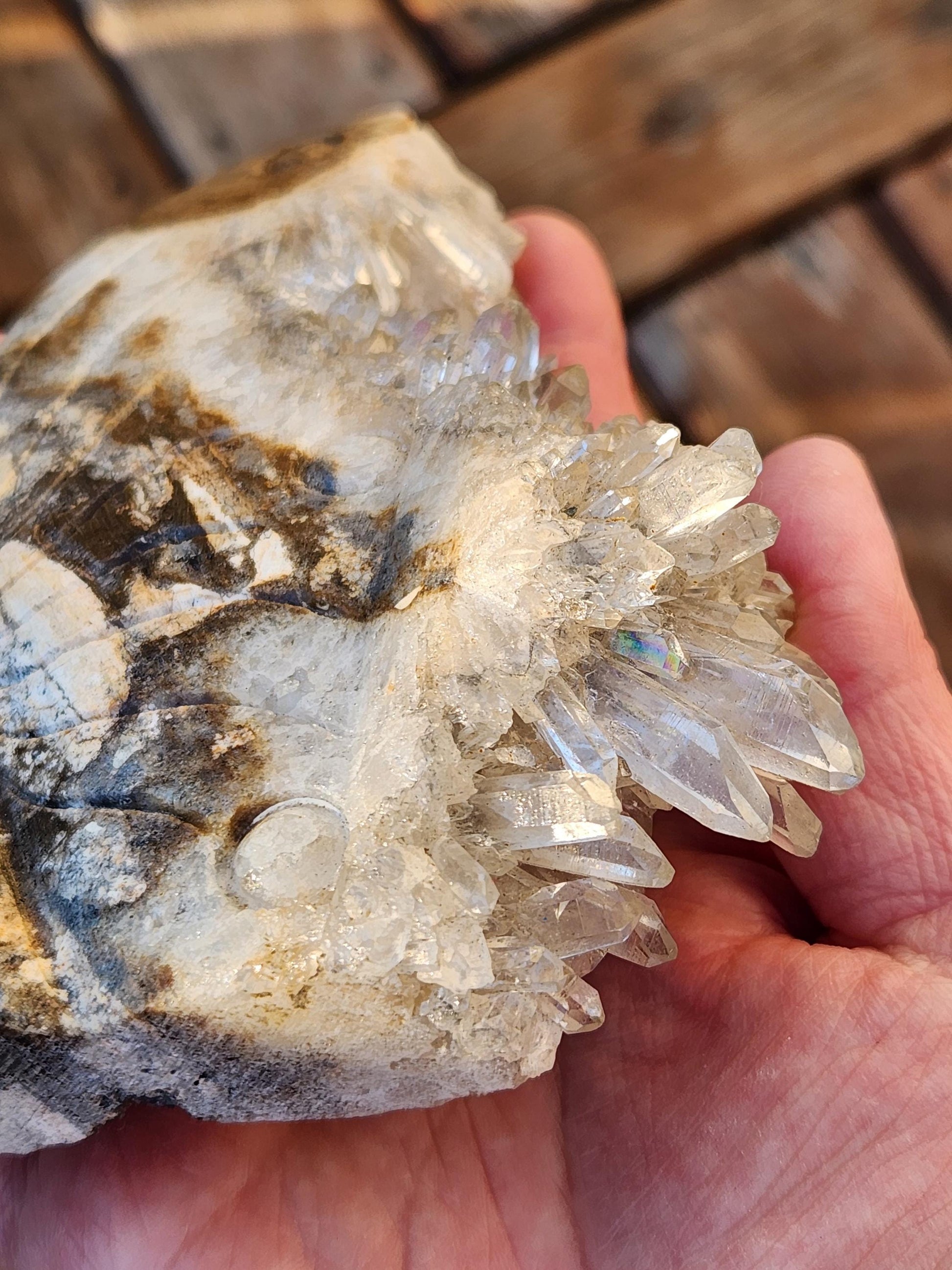 Super Unique Clear Quartz Points 0n Matrix Angel Or Fairy Carving Natural Stone Crystal