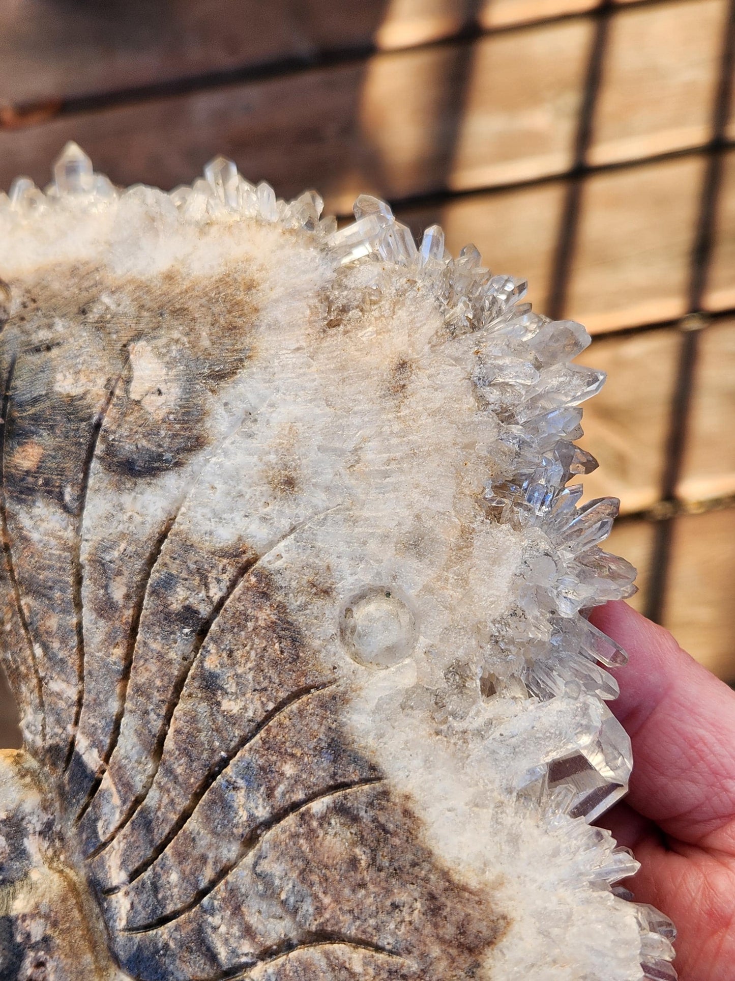 Super Unique Clear Quartz Points 0n Matrix Angel Or Fairy Carving Natural Stone Crystal