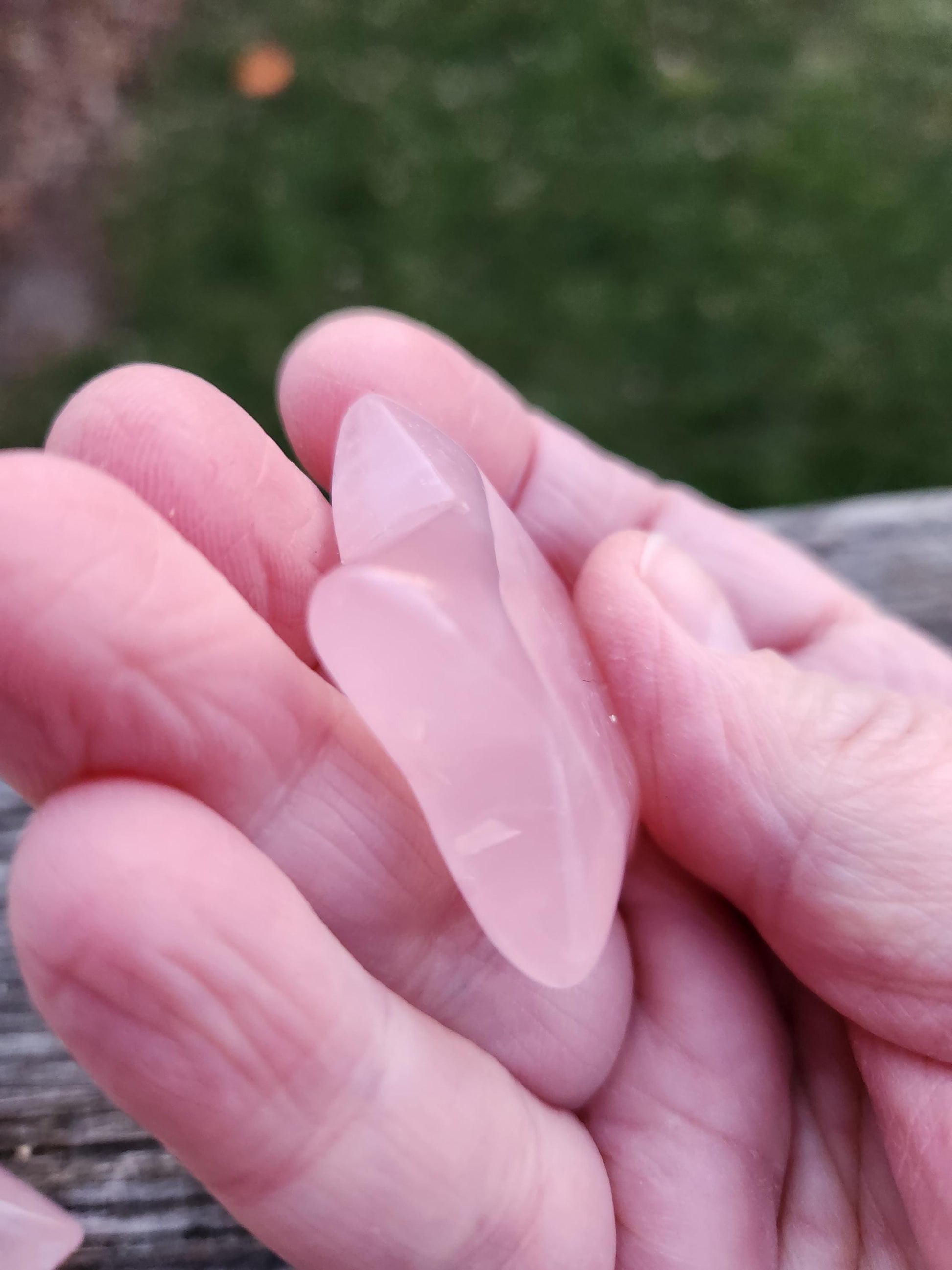 AAA Rose Quartz Crystal Small Star, High Polish Pocket Stone, One