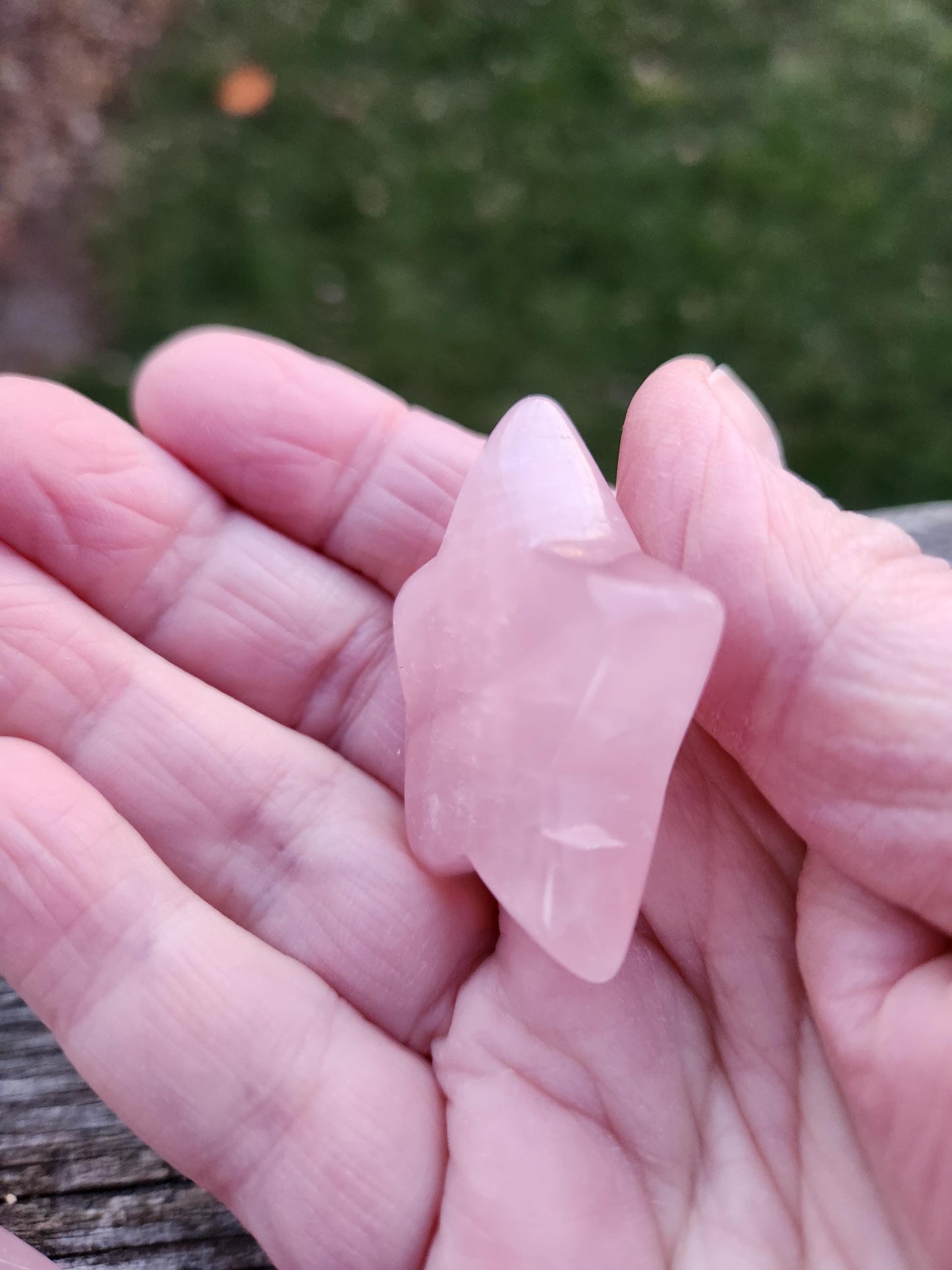 AAA Rose Quartz Crystal Small Star, High Polish Pocket Stone, One