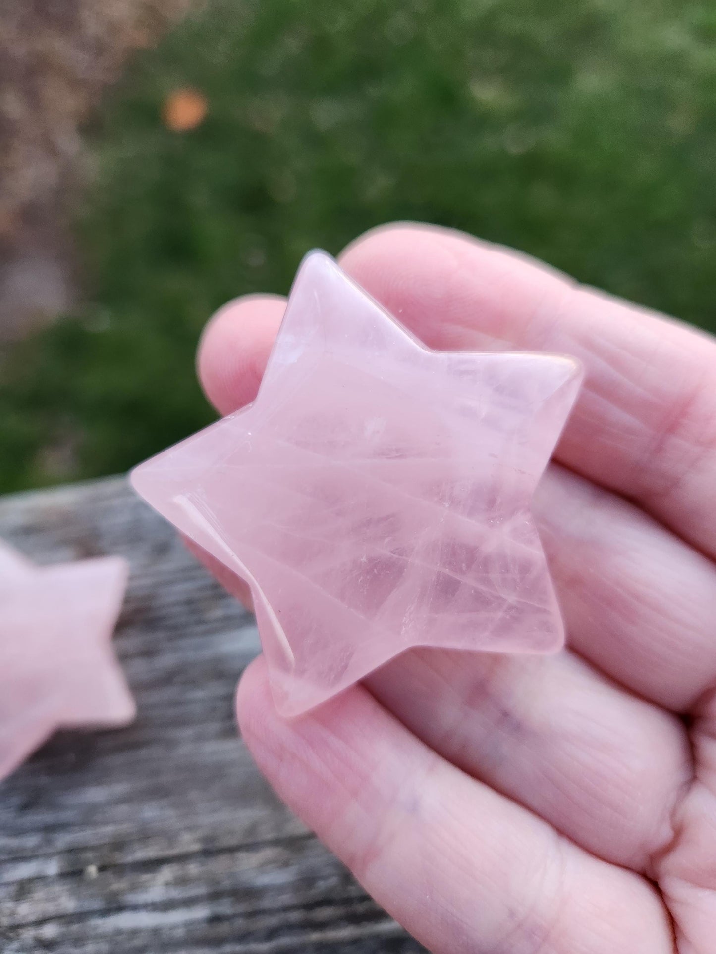 AAA Rose Quartz Crystal Small Star, High Polish Pocket Stone, One