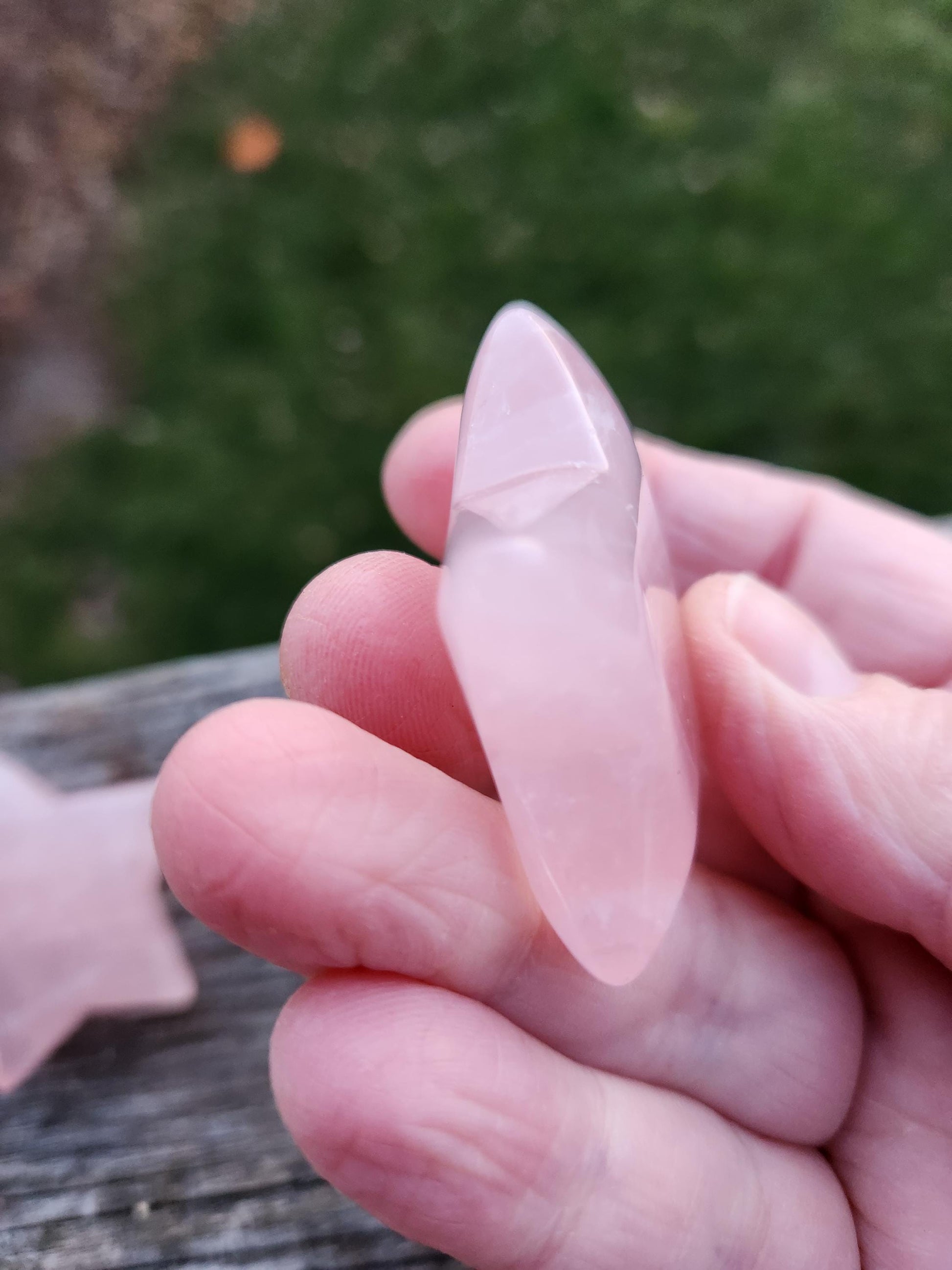 AAA Rose Quartz Crystal Small Star, High Polish Pocket Stone, One