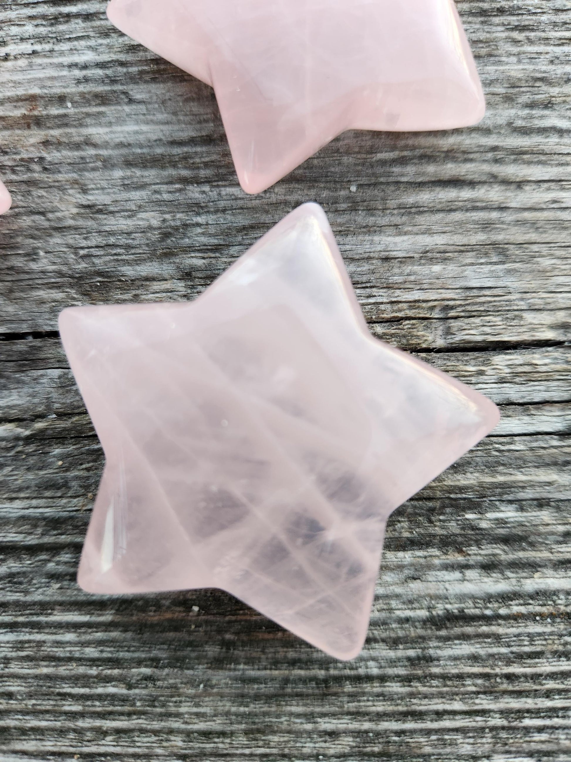 AAA Rose Quartz Crystal Small Star, High Polish Pocket Stone, One