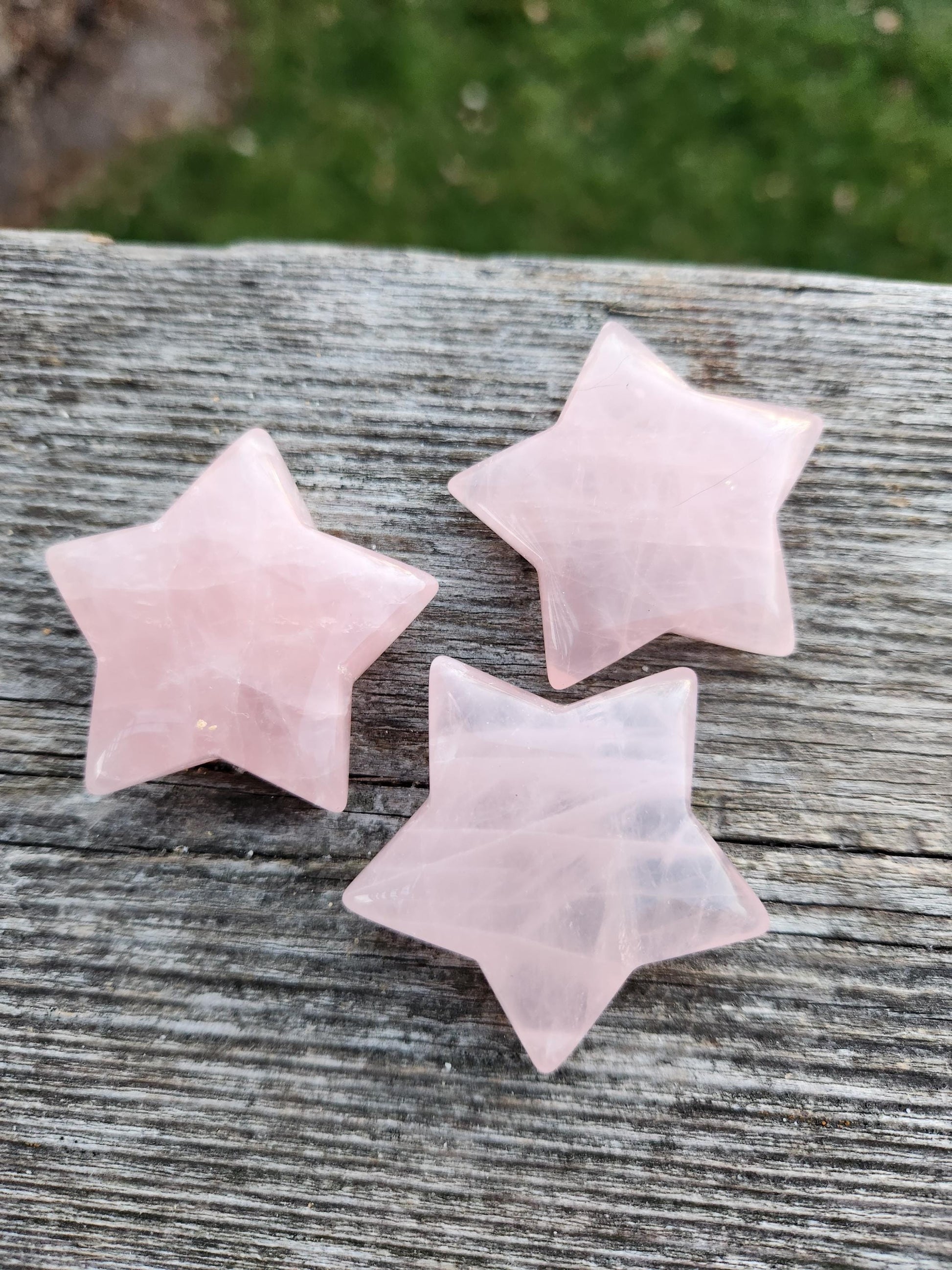 AAA Rose Quartz Crystal Small Star, High Polish Pocket Stone, One