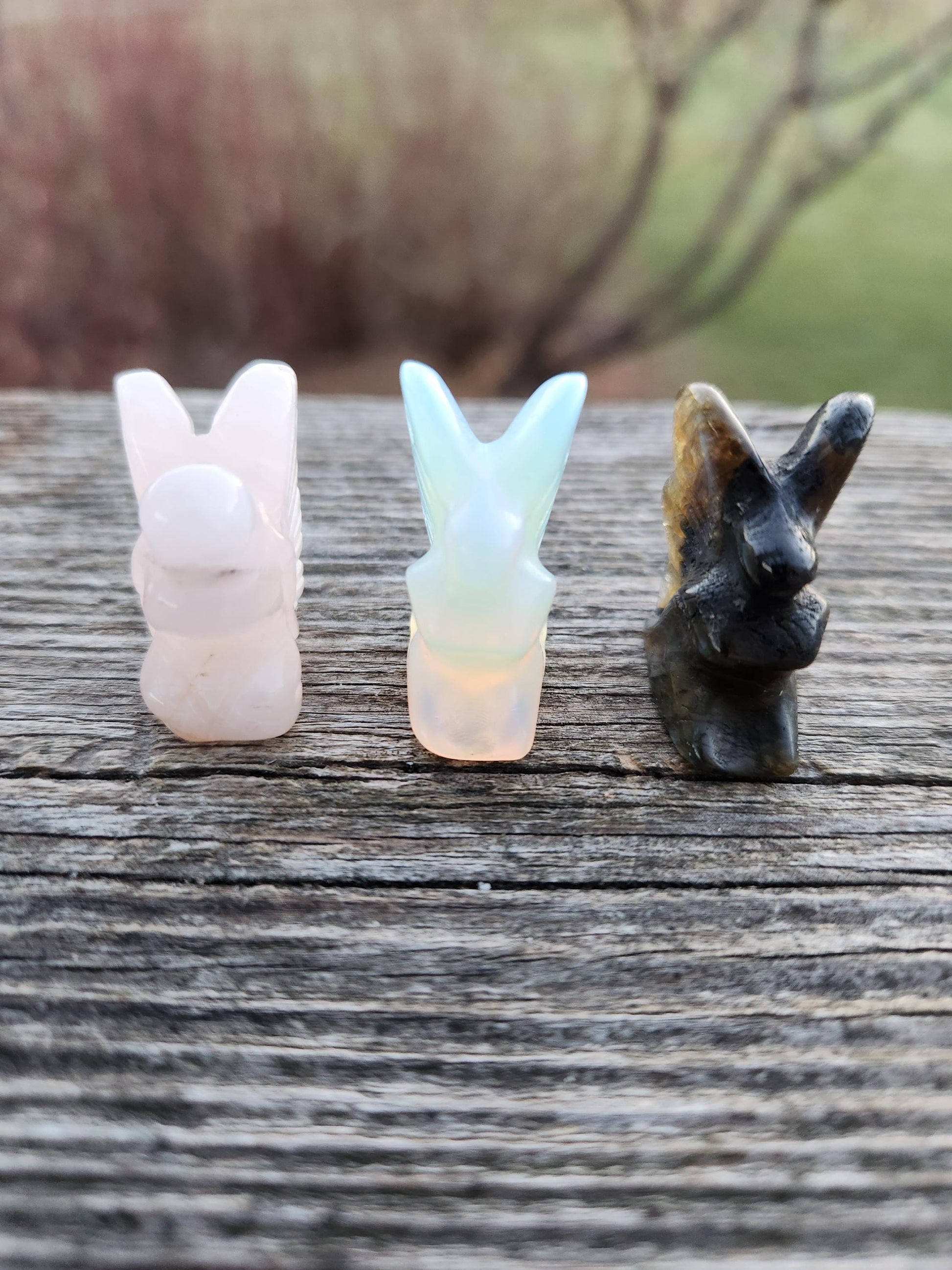 Carved Crystal Pocket Fairy: Rose Quartz, Opalite, or Labradorite, One
