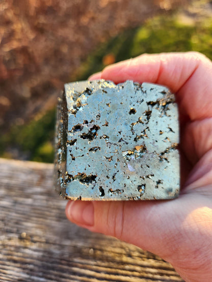 Beautiful Pyrite Cube On Stand From Peru