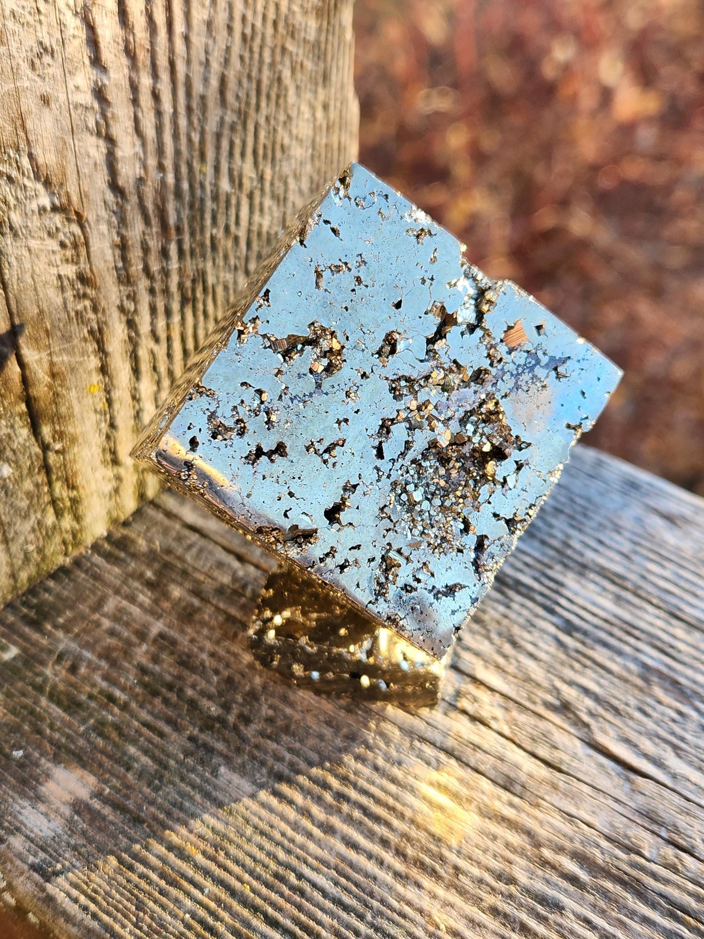 Beautiful Pyrite Cube On Stand From Peru