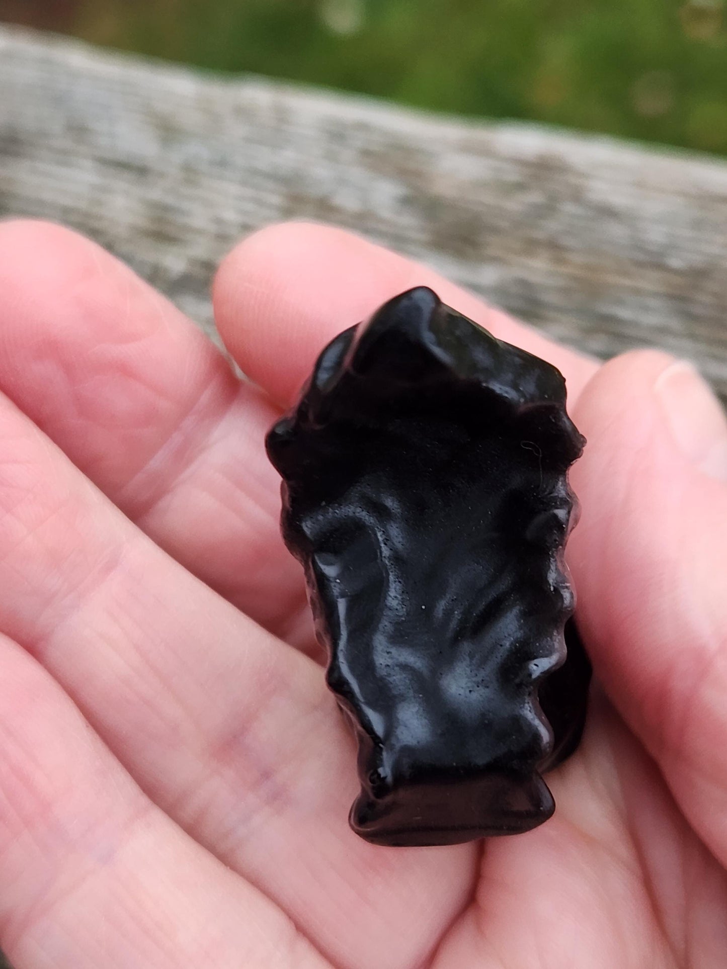 Silver Sheen Obsidian Carved Squirrel: Natural Crystal Figurine, 1 Squirrel