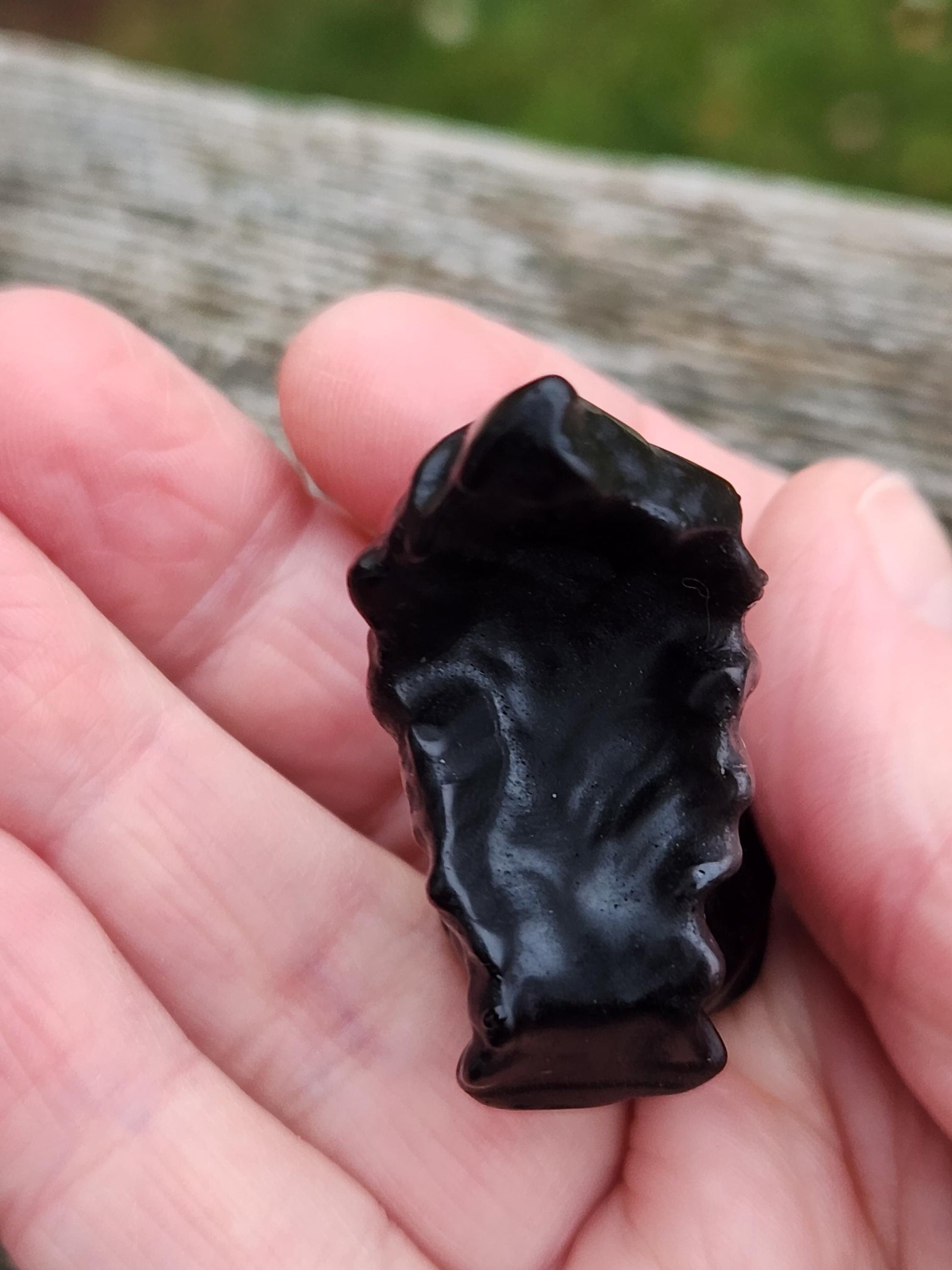 Silver Sheen Obsidian Carved Squirrel: Natural Crystal Figurine, 1 Squirrel