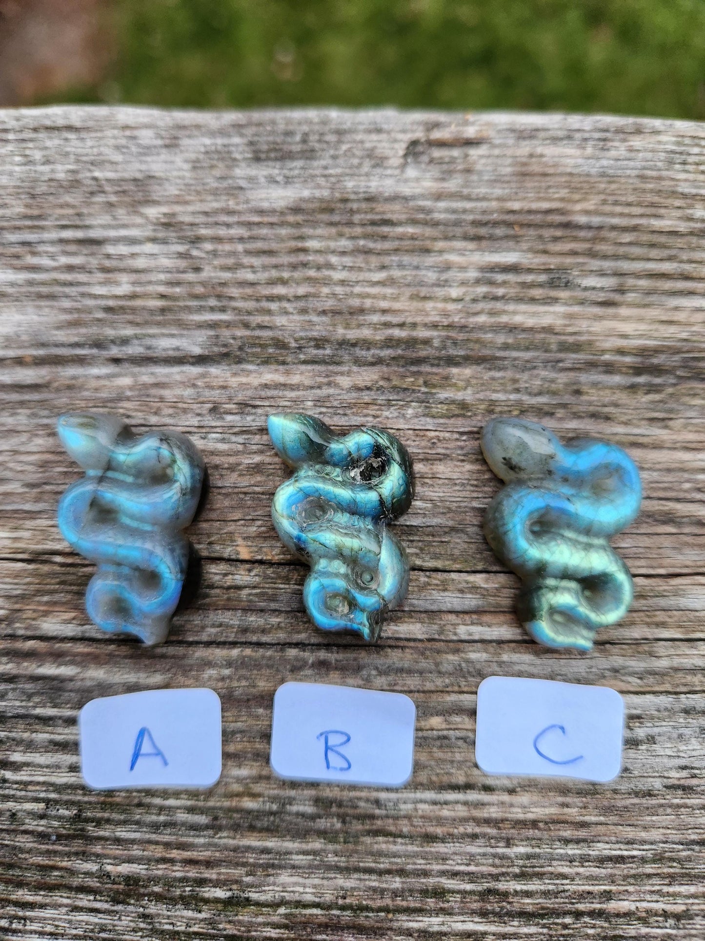 Carved Labradorite Snake: Crystal Carving, One