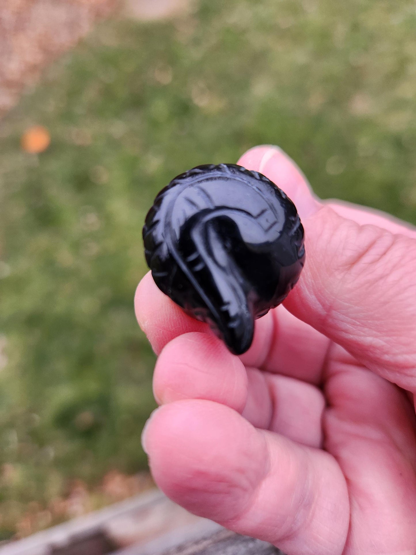 Carved Black Obsidian Cobra Snake: Crystal Carving, One