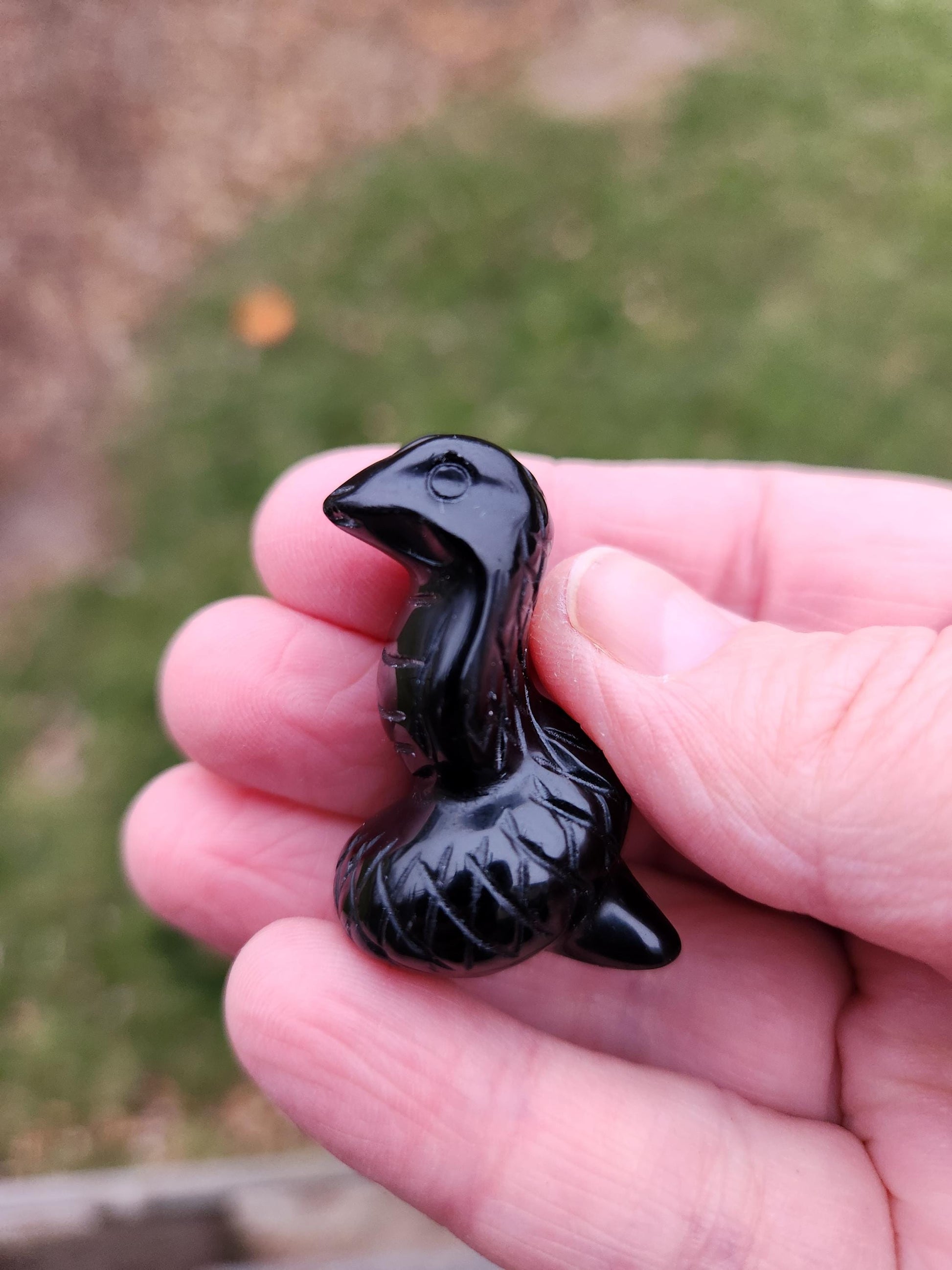 Carved Black Obsidian Cobra Snake: Crystal Carving, One