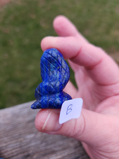 Carved Lapis Lazuli Cobra Snake: Crystal Carving, One