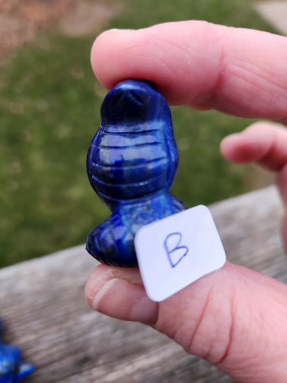 Carved Lapis Lazuli Cobra Snake: Crystal Carving, One