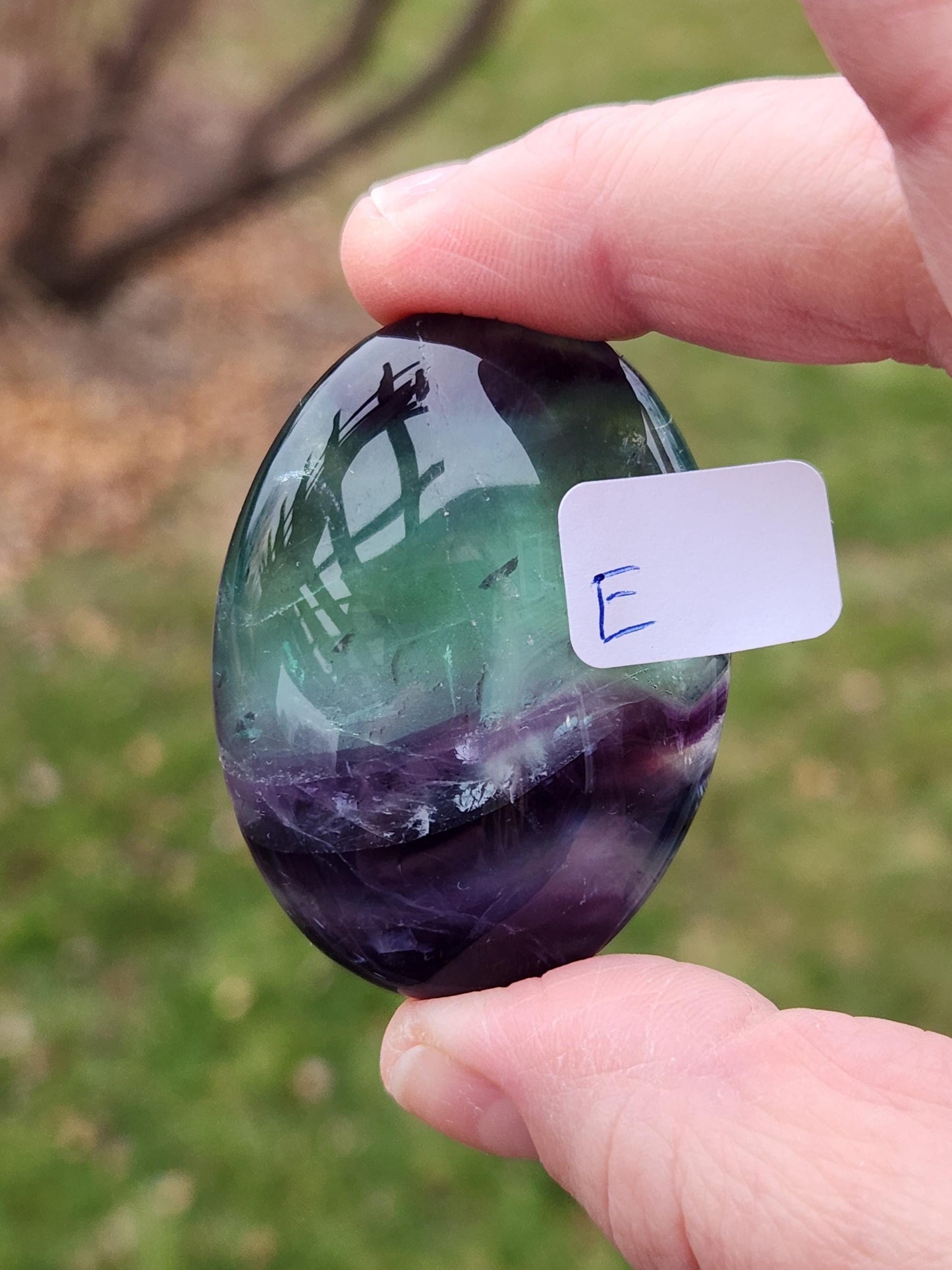 AAA Green & Purple Fluorite Crystal Palm, One