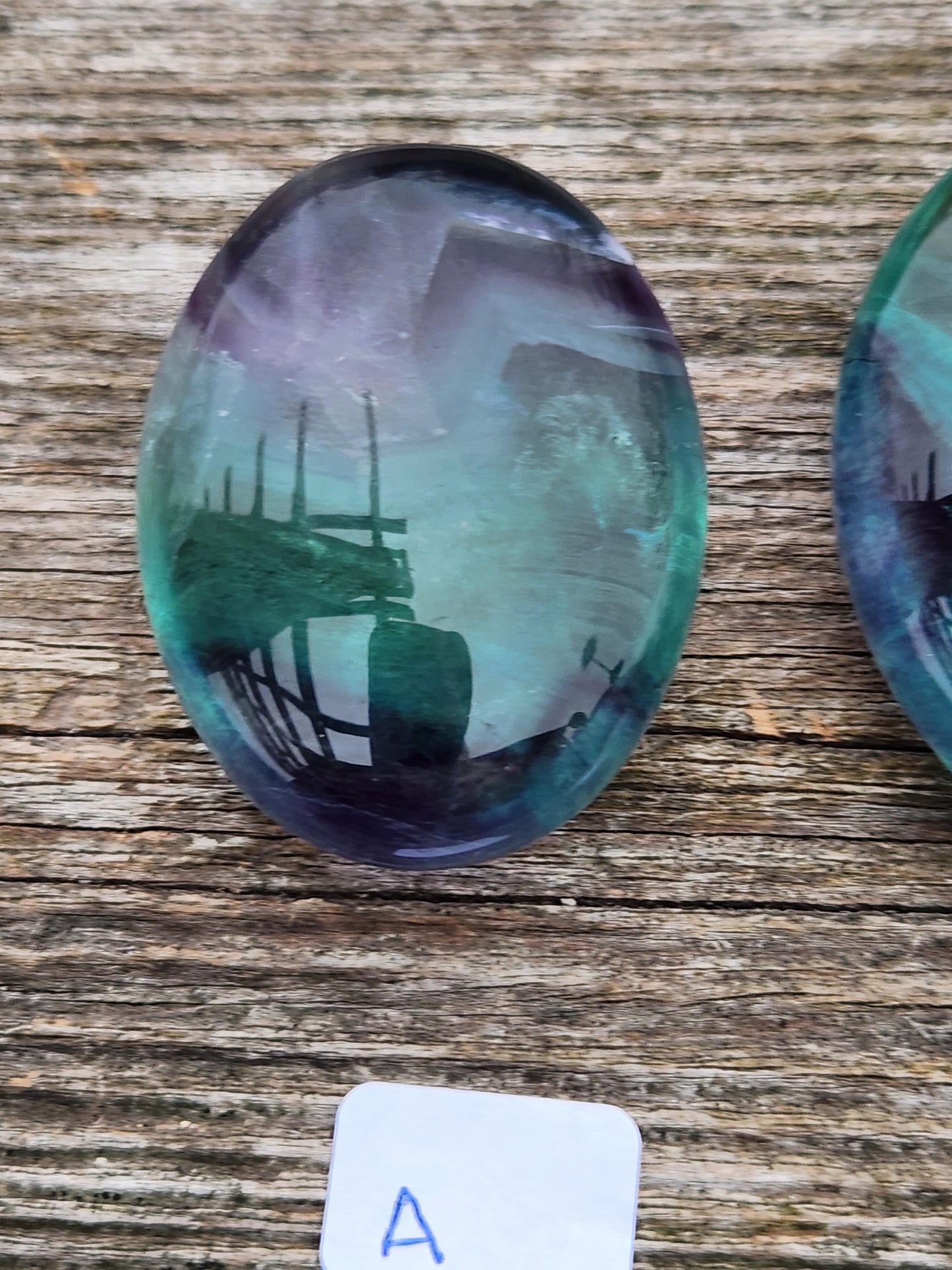 AAA Green & Purple Fluorite Crystal Palm, One