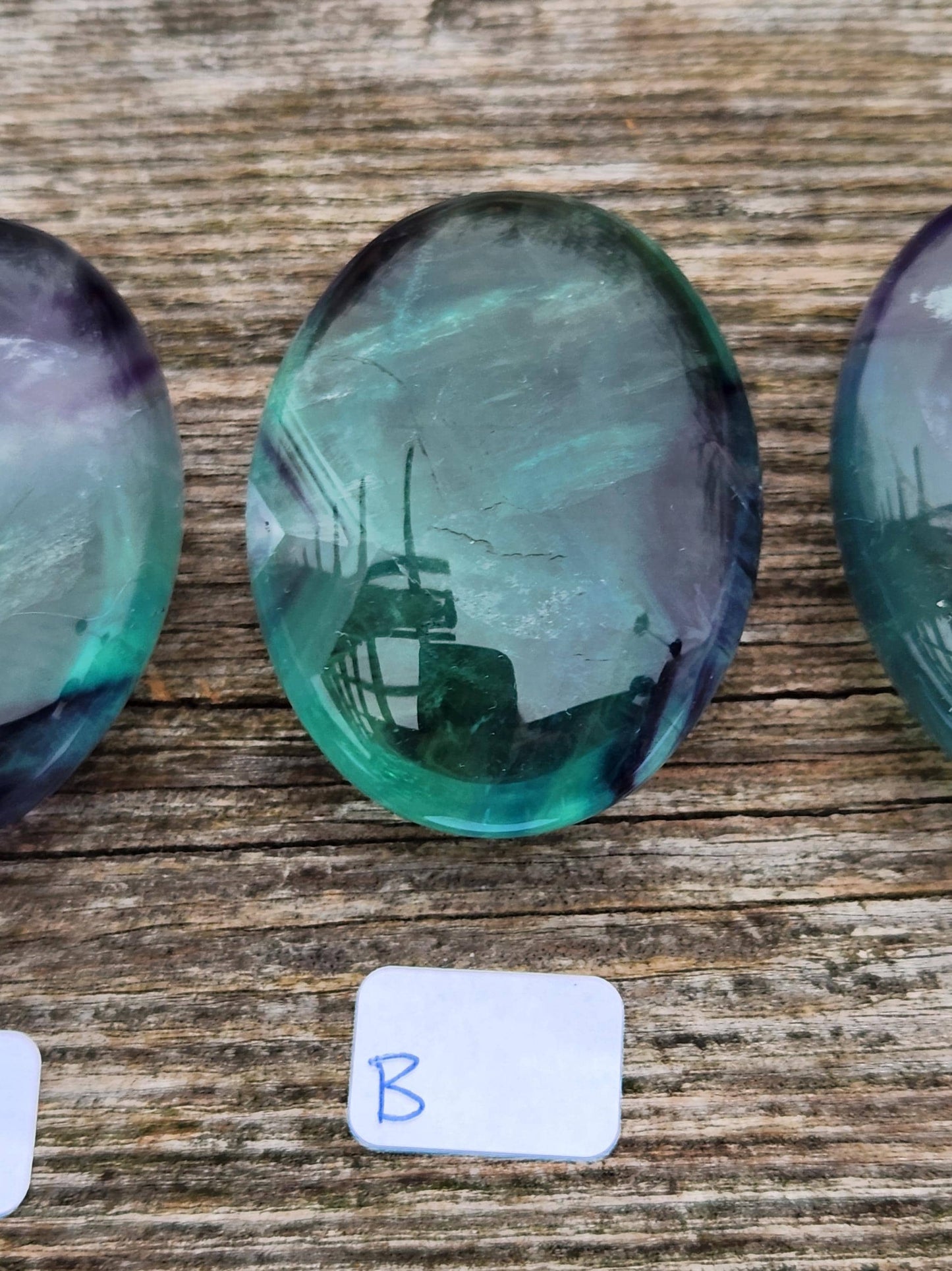 AAA Green & Purple Fluorite Crystal Palm, One