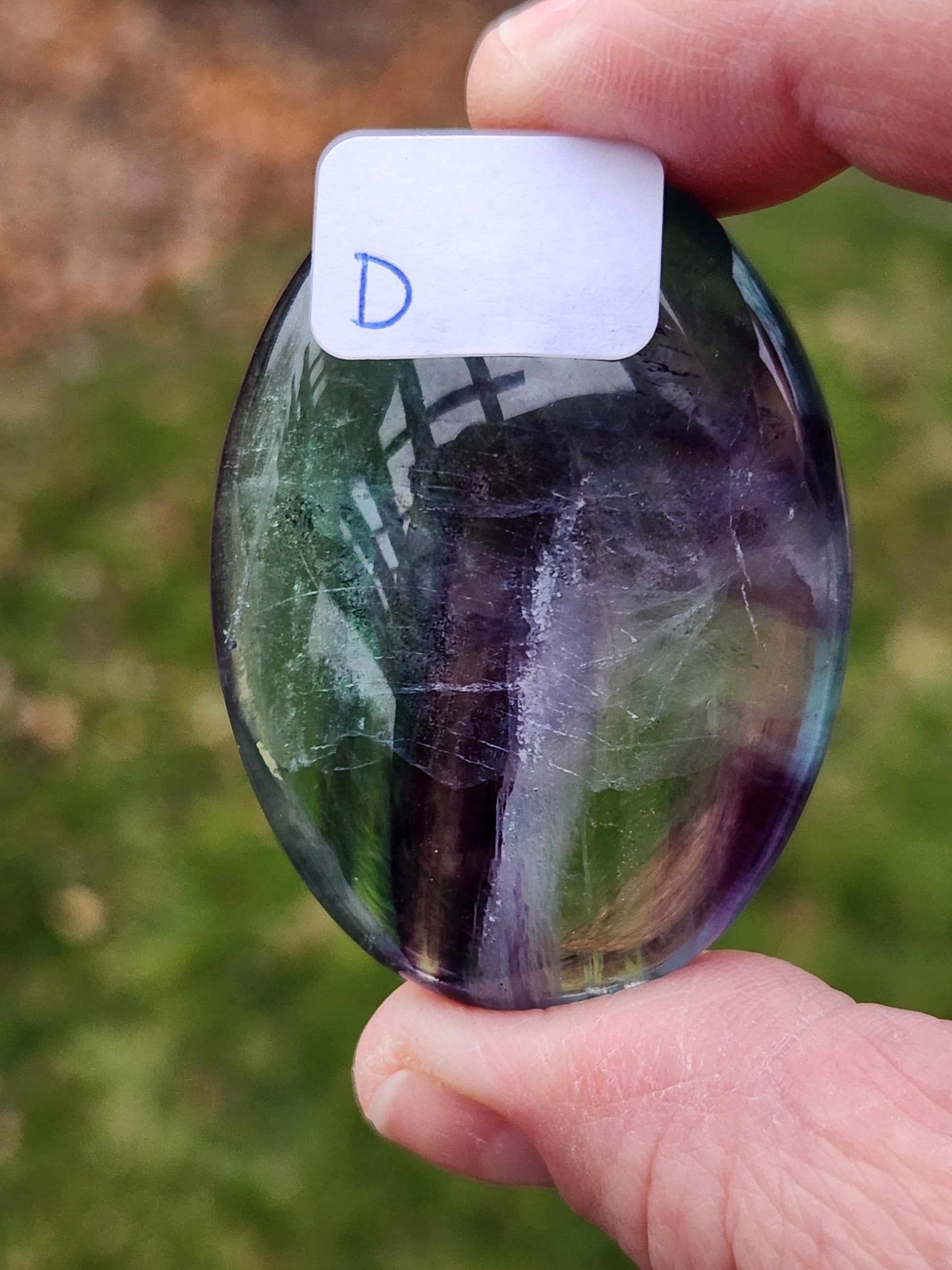 AAA Green & Purple Fluorite Crystal Palm, One